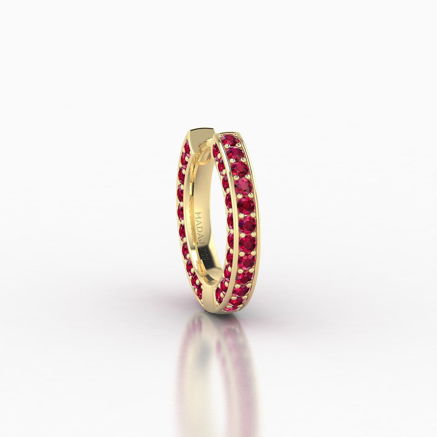 Damia | 18k Yellow Gold 8 mm Ruby Hoop Piercing