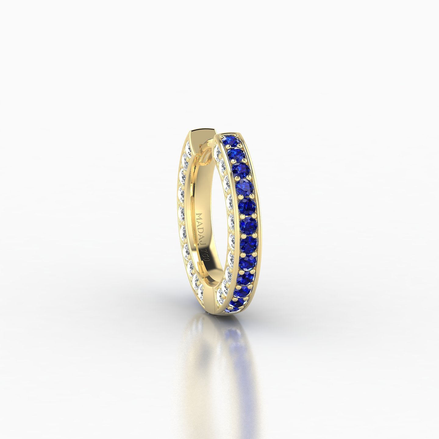 Damia | 18k Yellow Gold 8 mm Sapphire & Diamond Hoop Piercing