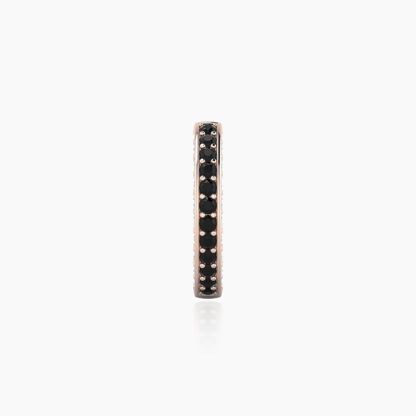 Damia | 18k Rose Gold 8 mm Black Diamond & Diamond Hoop Piercing