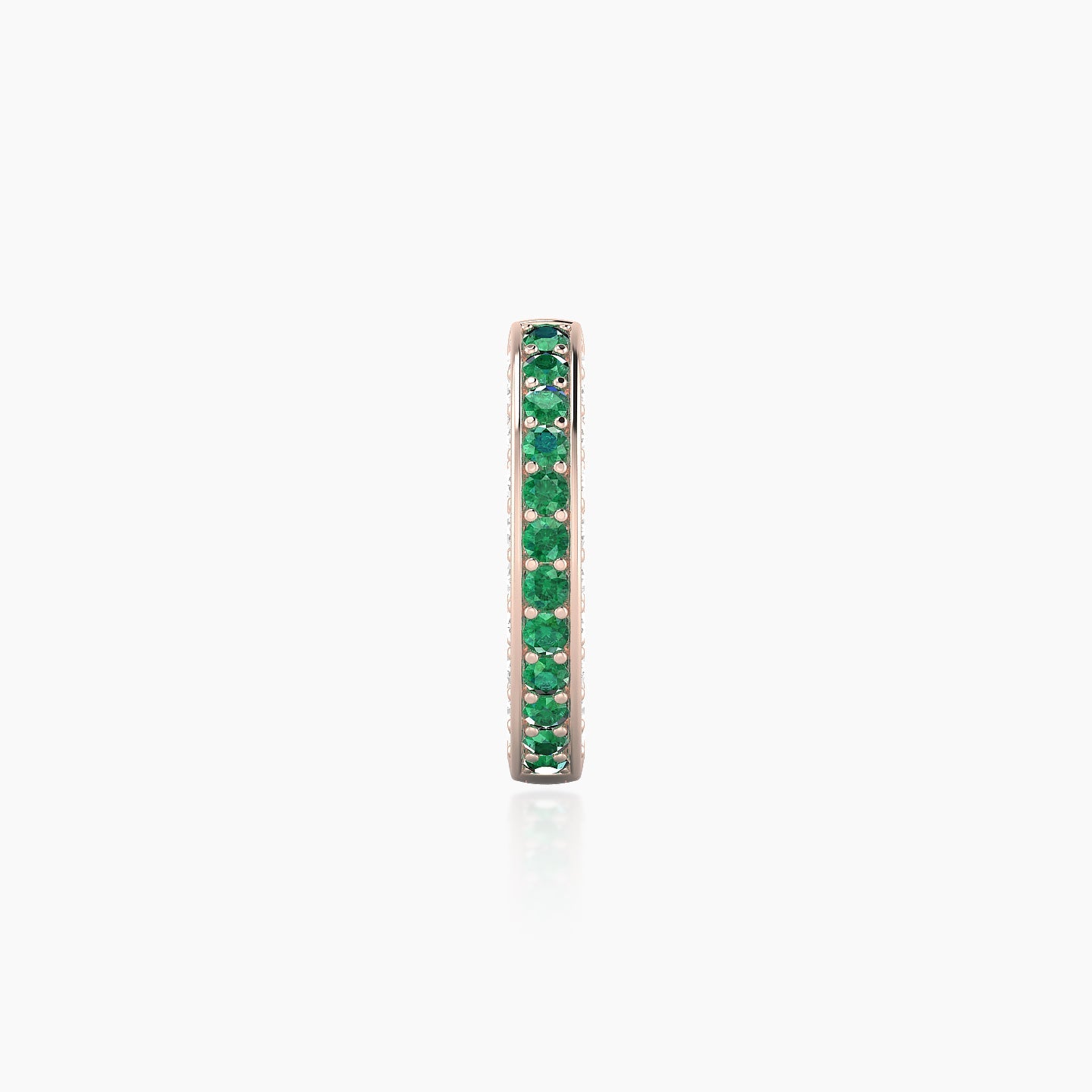 Damia | 18k Rose Gold 8 mm Emerald & Diamond Hoop Piercing