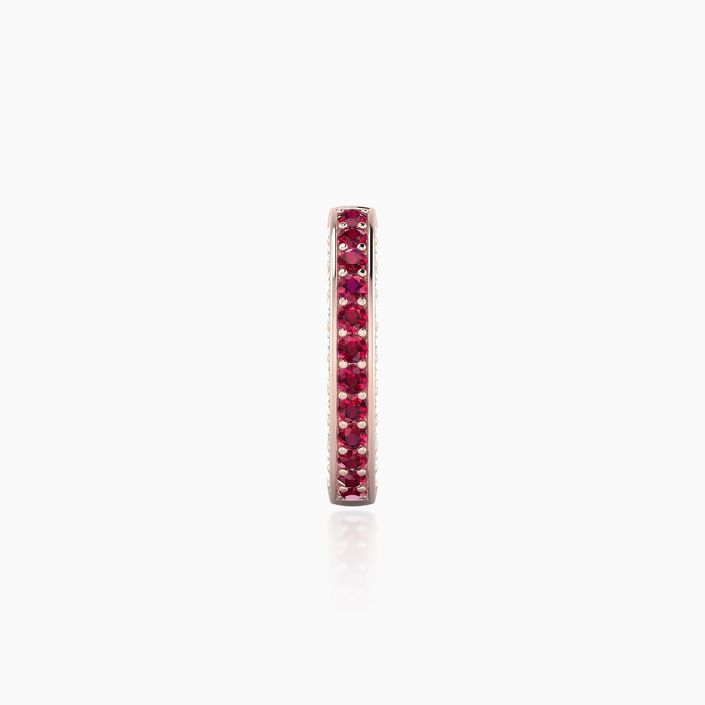 Damia | 18k Rose Gold 8 mm Ruby & Diamond Hoop Piercing