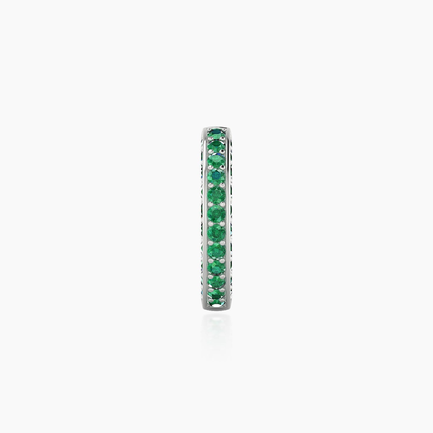 Damia | 18k White Gold 8 mm Emerald Hoop Piercing