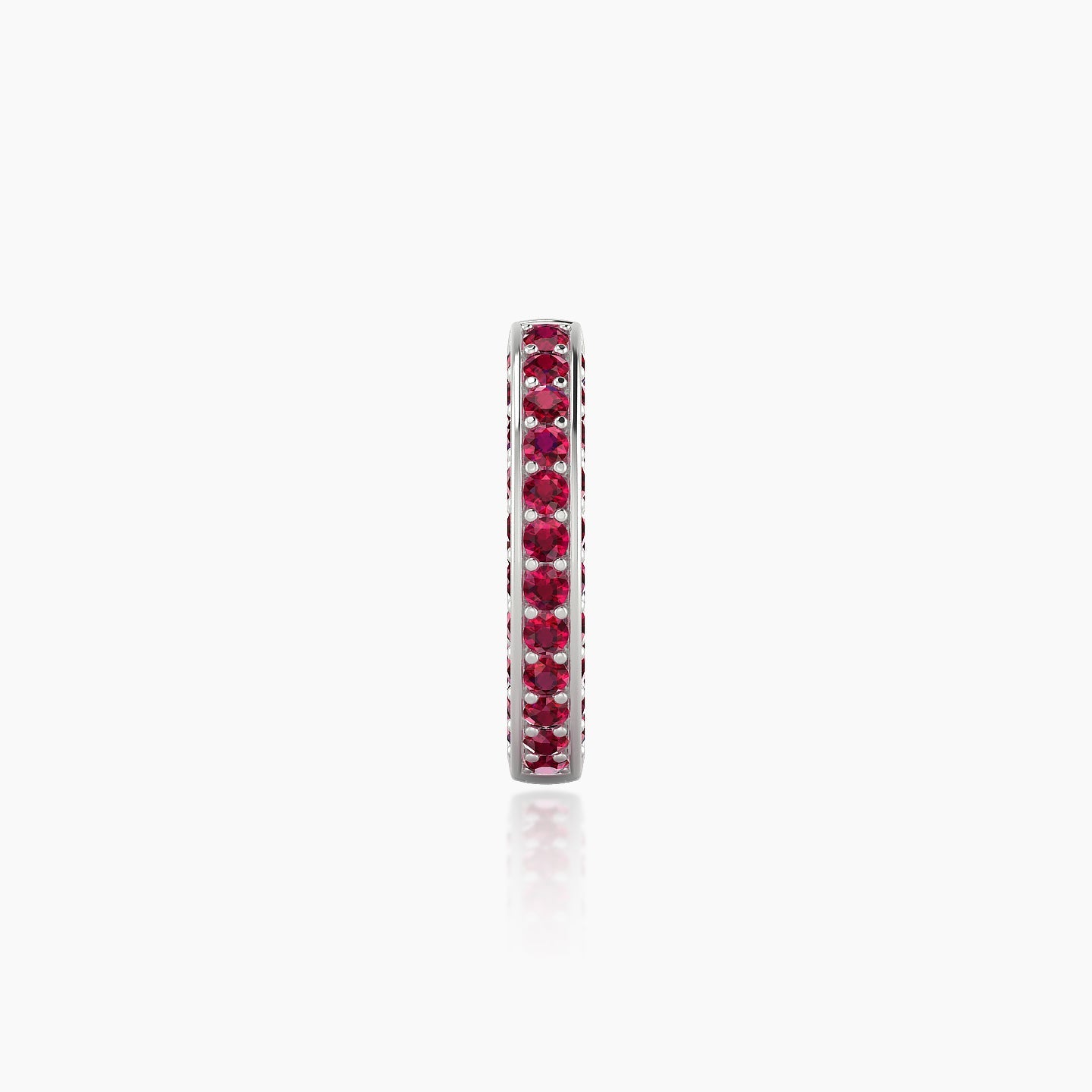 Damia | 18k White Gold 8 mm Ruby Hoop Piercing