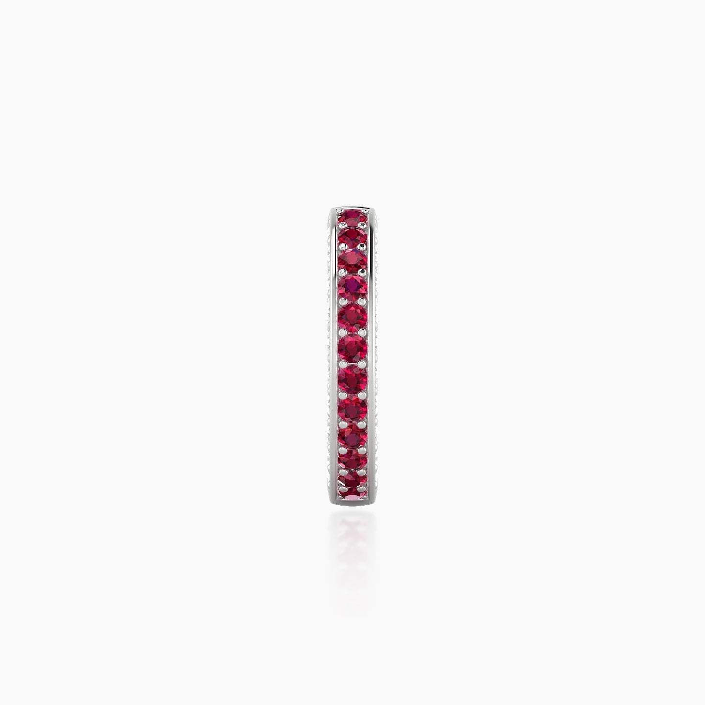 Damia | 18k White Gold 8 mm Ruby & Diamond Hoop Piercing