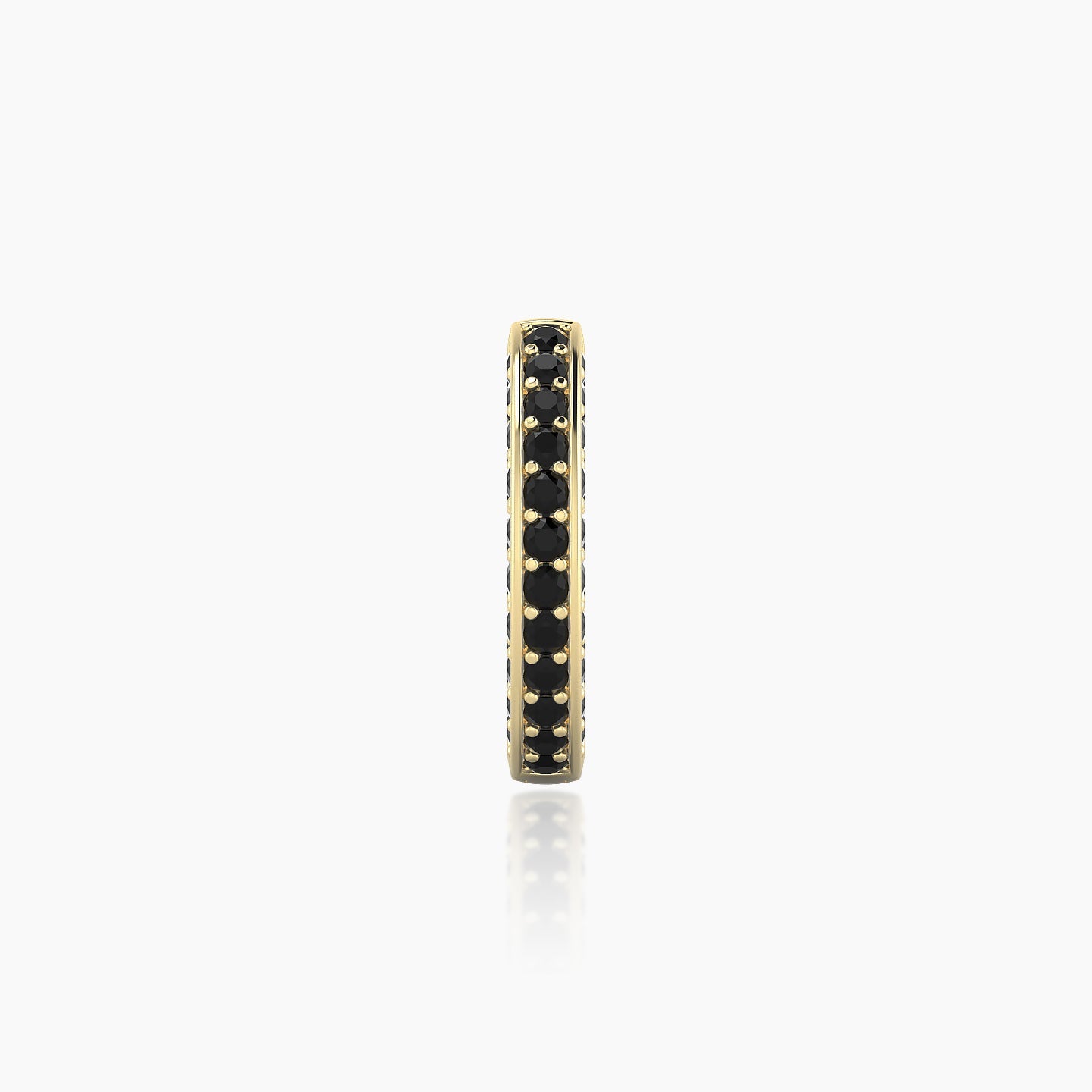 Damia | 18k Yellow Gold 8 mm Black Diamond Hoop Piercing