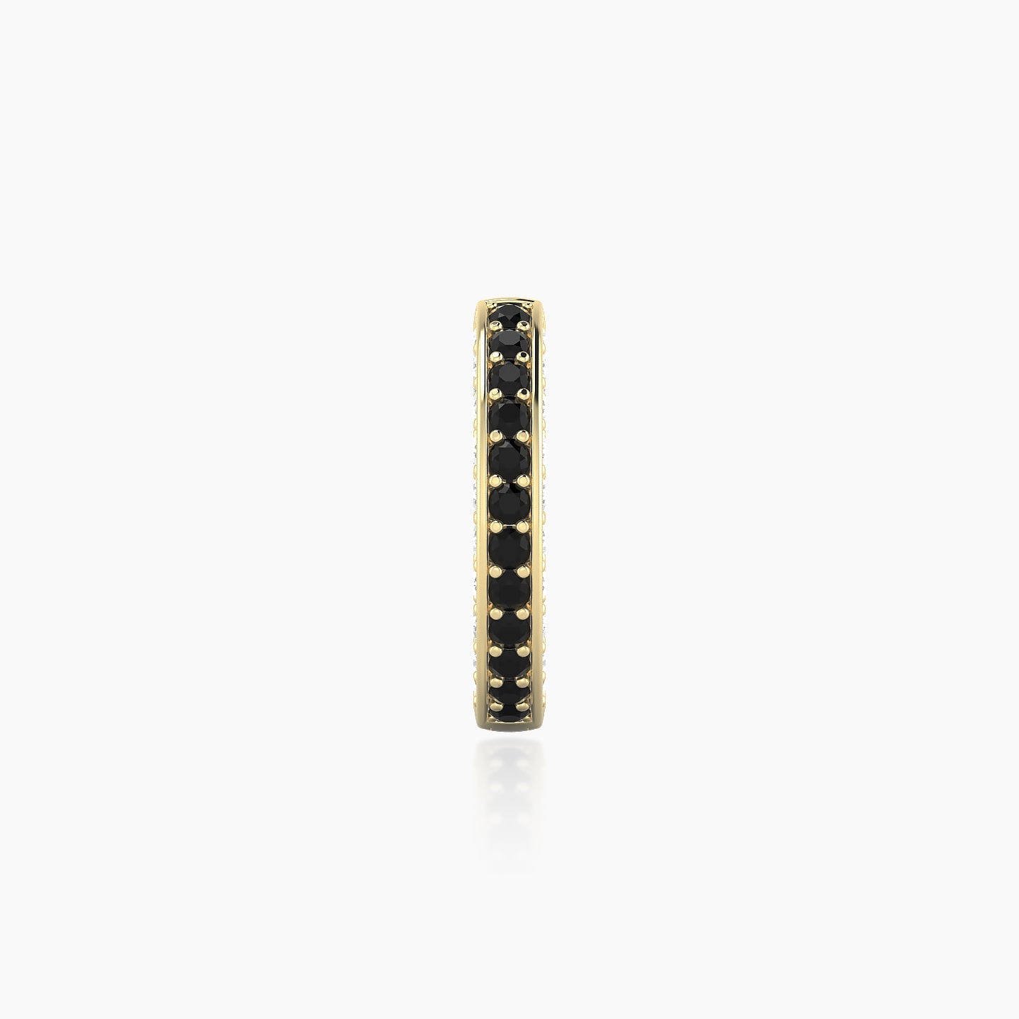 Damia | 18k Yellow Gold 8 mm Black Diamond & Diamond Hoop Piercing