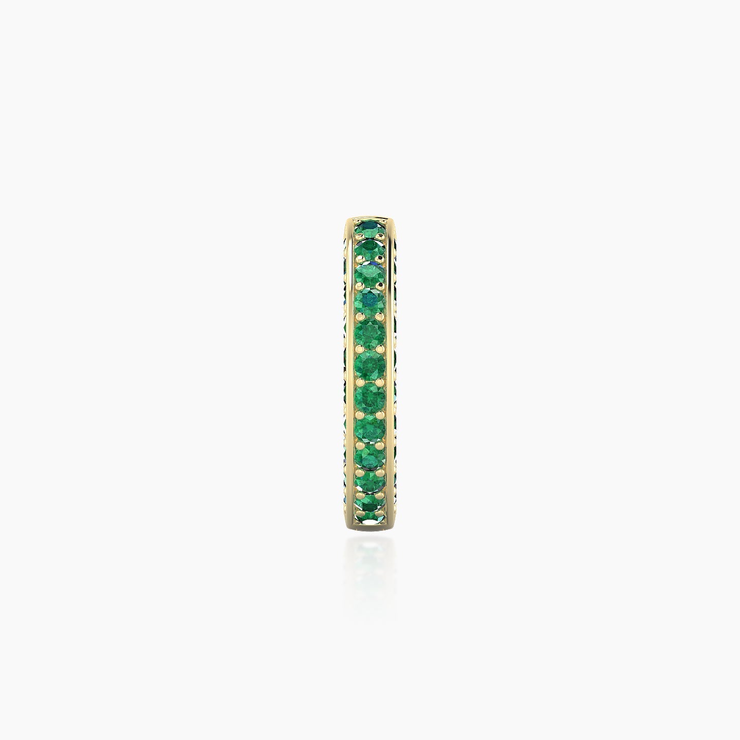 Damia | 18k Yellow Gold 8 mm Emerald Hoop Piercing