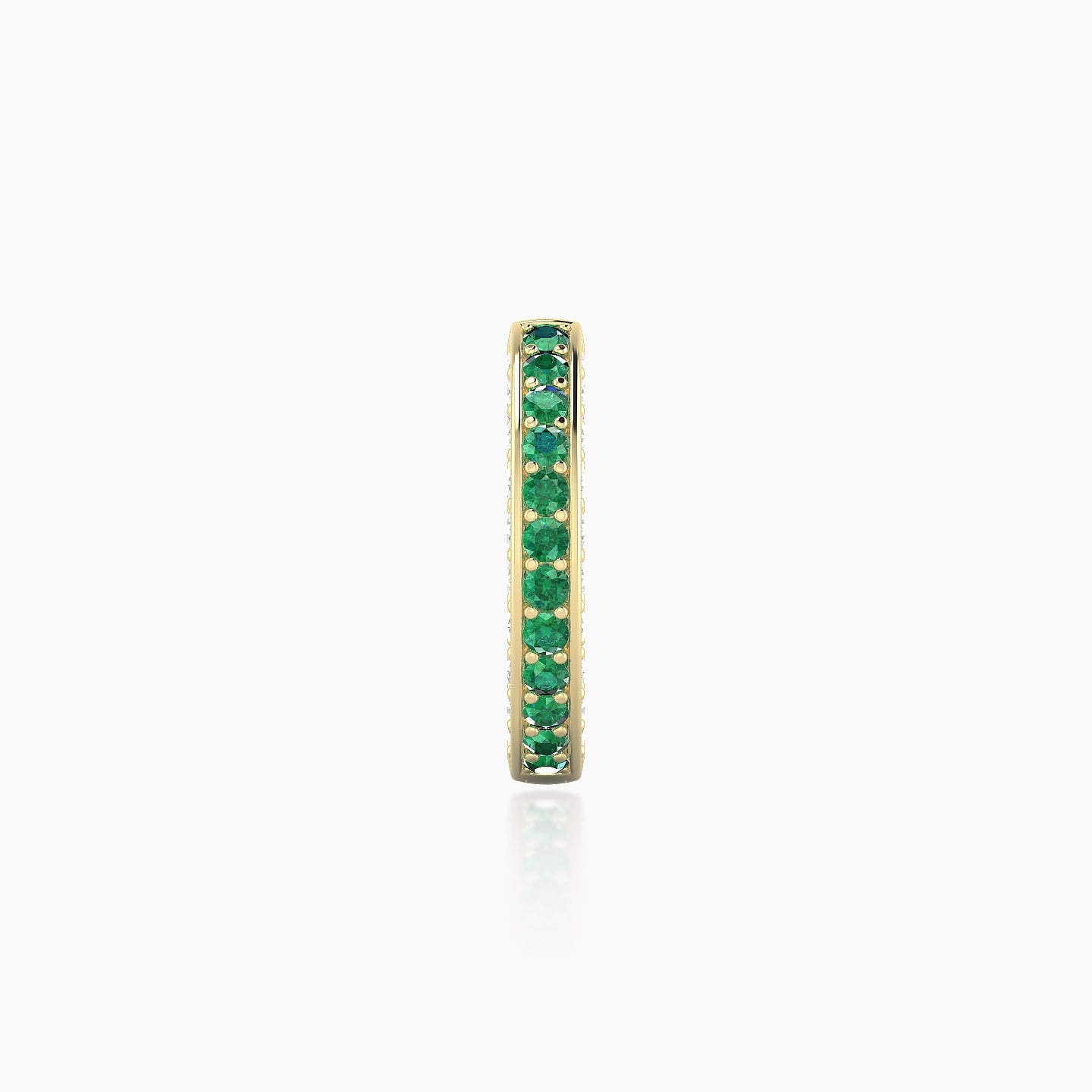 Damia | 18k Yellow Gold 8 mm Emerald & Diamond Hoop Piercing