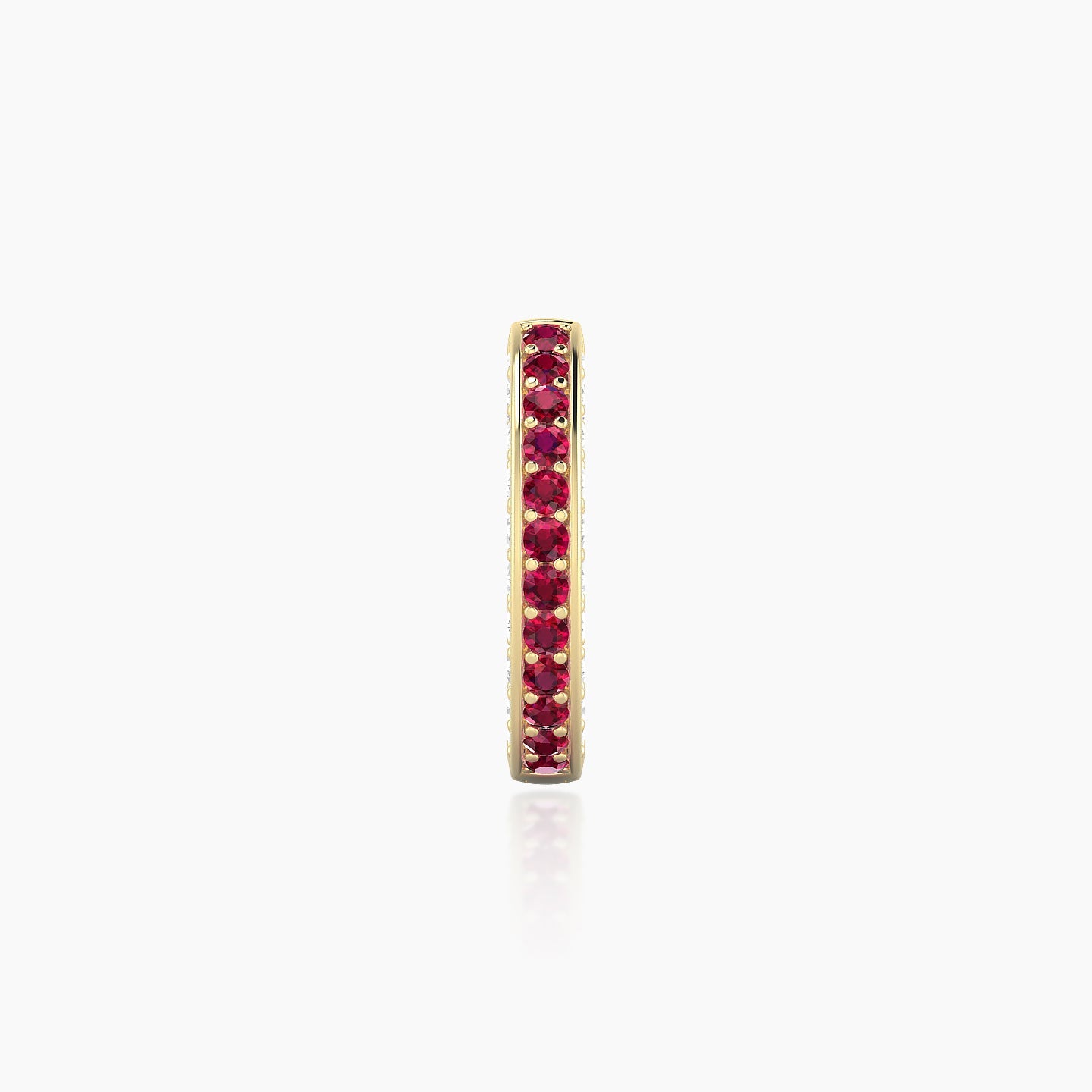 Damia | 18k Yellow Gold 8 mm Ruby & Diamond Hoop Piercing