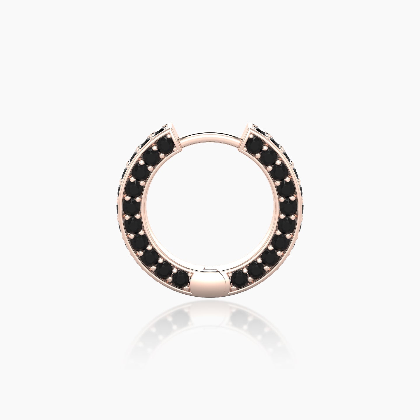 Damia | 18k Rose Gold 8 mm Black Diamond Hoop Piercing