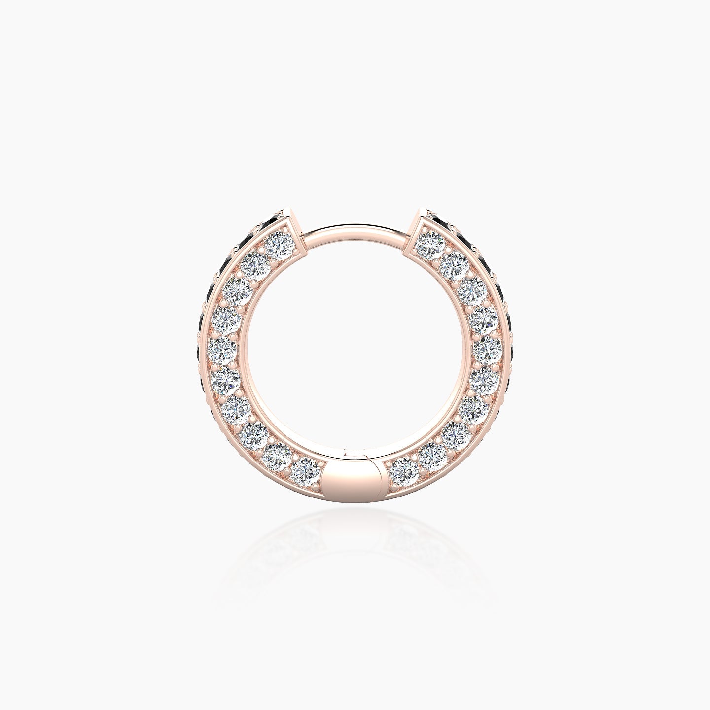 Damia | 18k Rose Gold 8 mm Black Diamond & Diamond Hoop Piercing