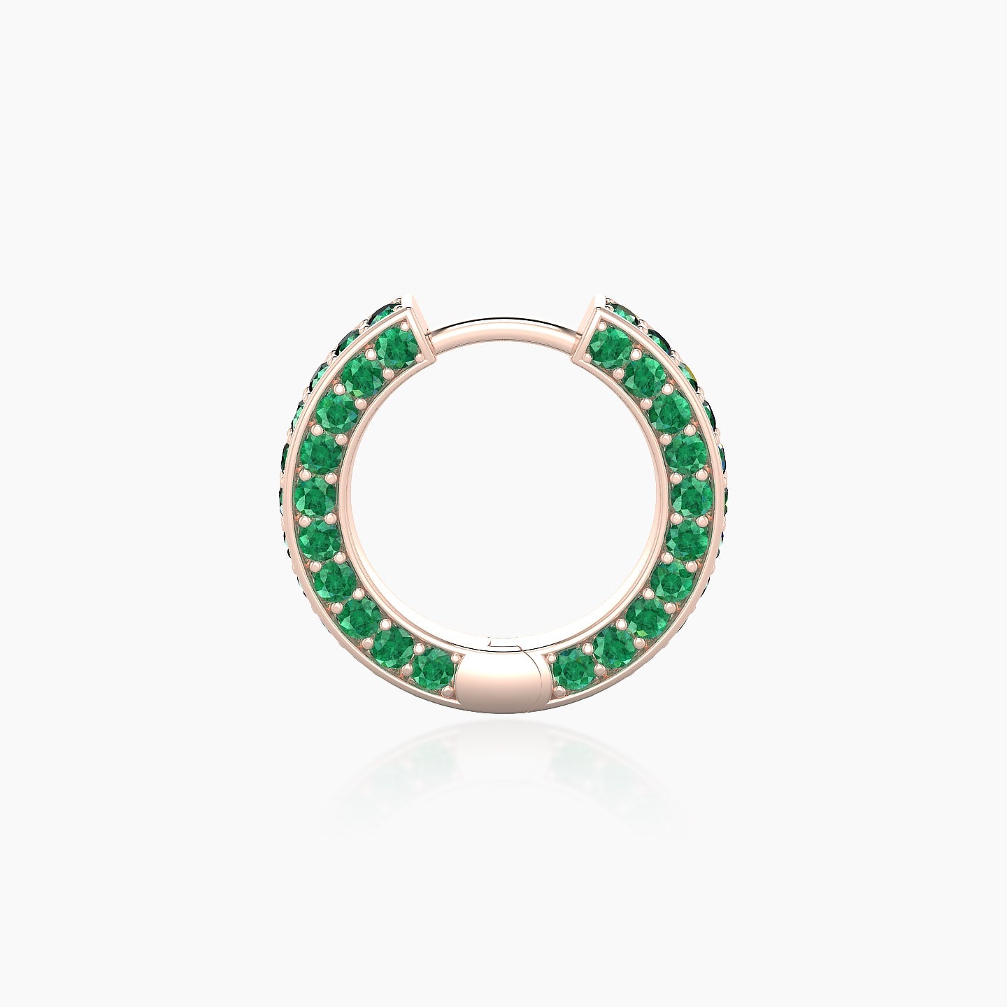 Damia | 18k Rose Gold 8 mm Emerald Hoop Piercing