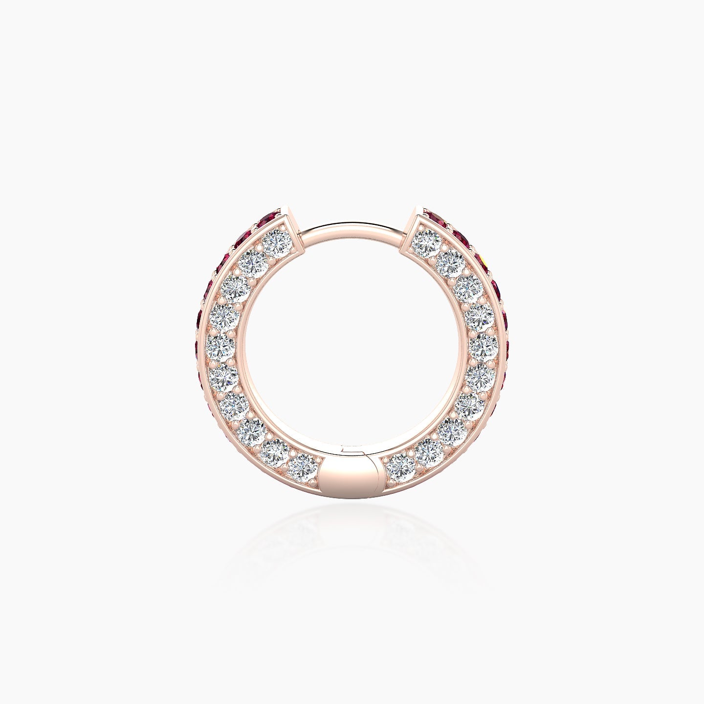 Damia | 18k Rose Gold 8 mm Ruby & Diamond Hoop Piercing