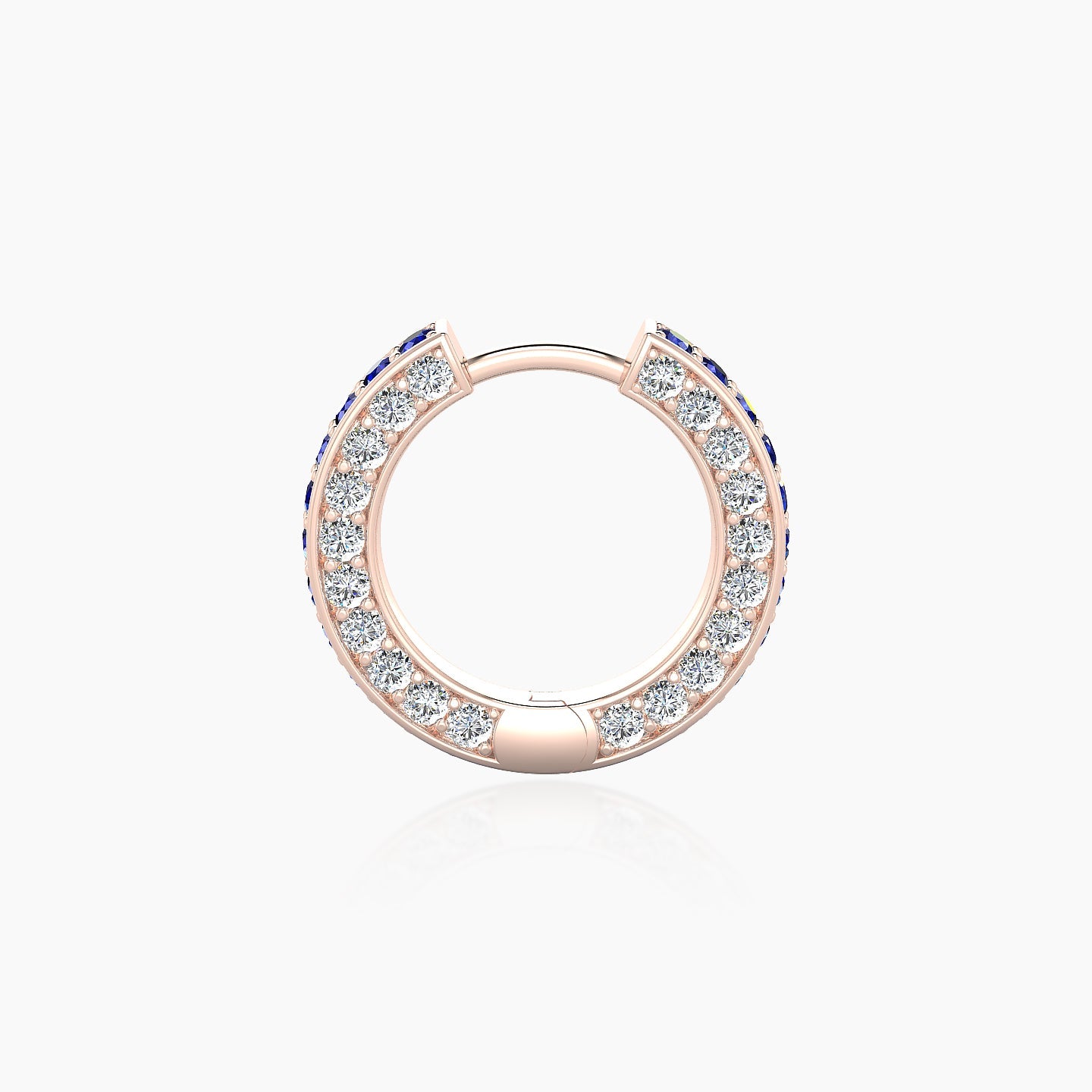 Damia | 18k Rose Gold 8 mm Sapphire & Diamond Hoop Piercing