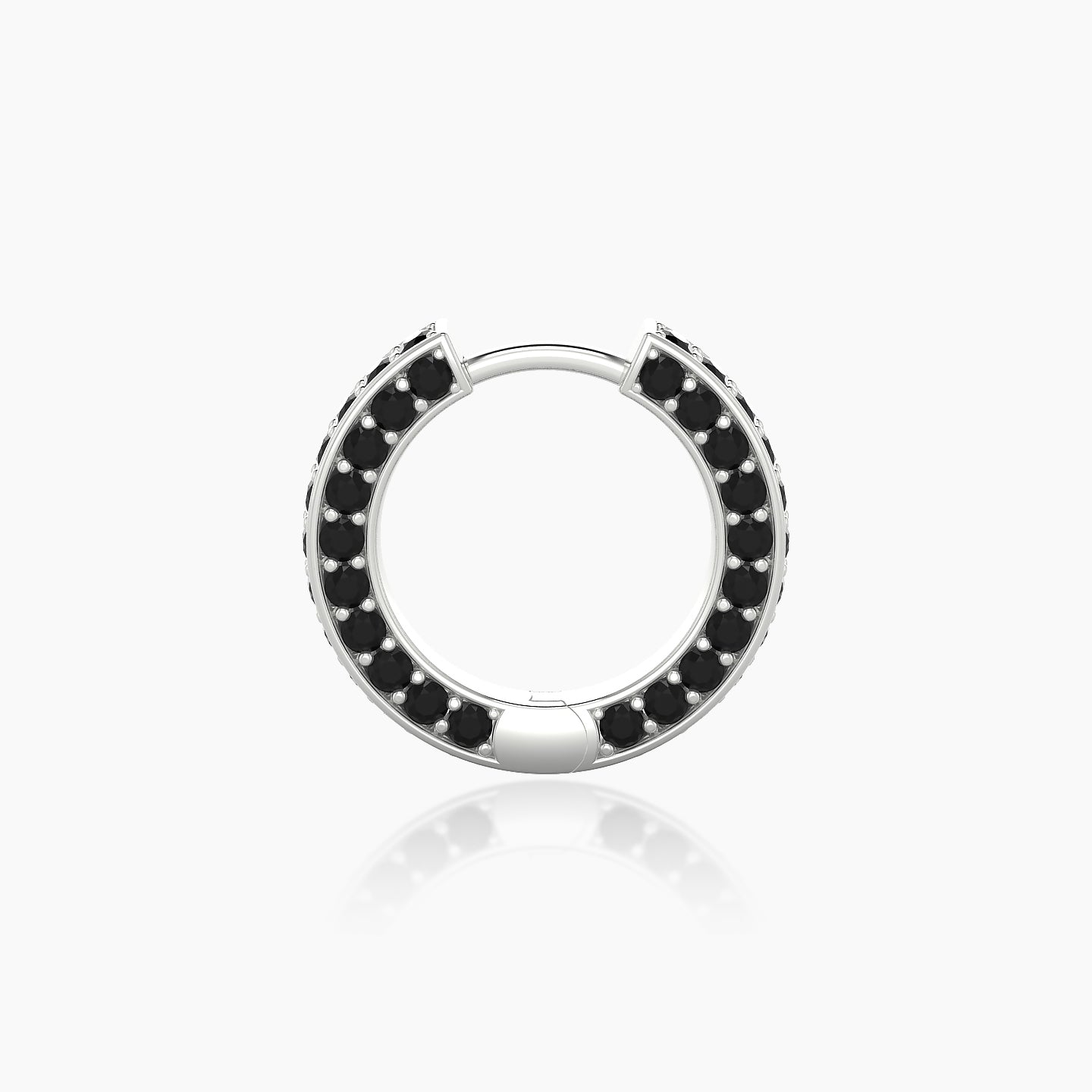 Damia | 18k White Gold 8 mm Black Diamond Hoop Piercing