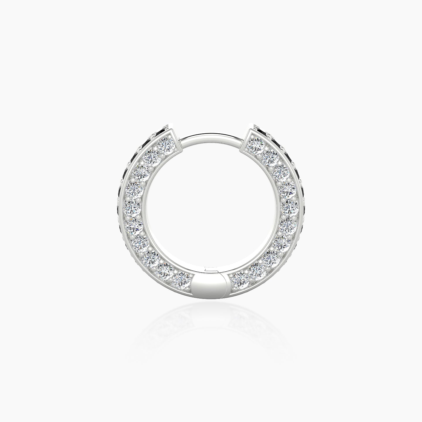 Damia | 18k White Gold 8 mm Black Diamond & Diamond Hoop Piercing