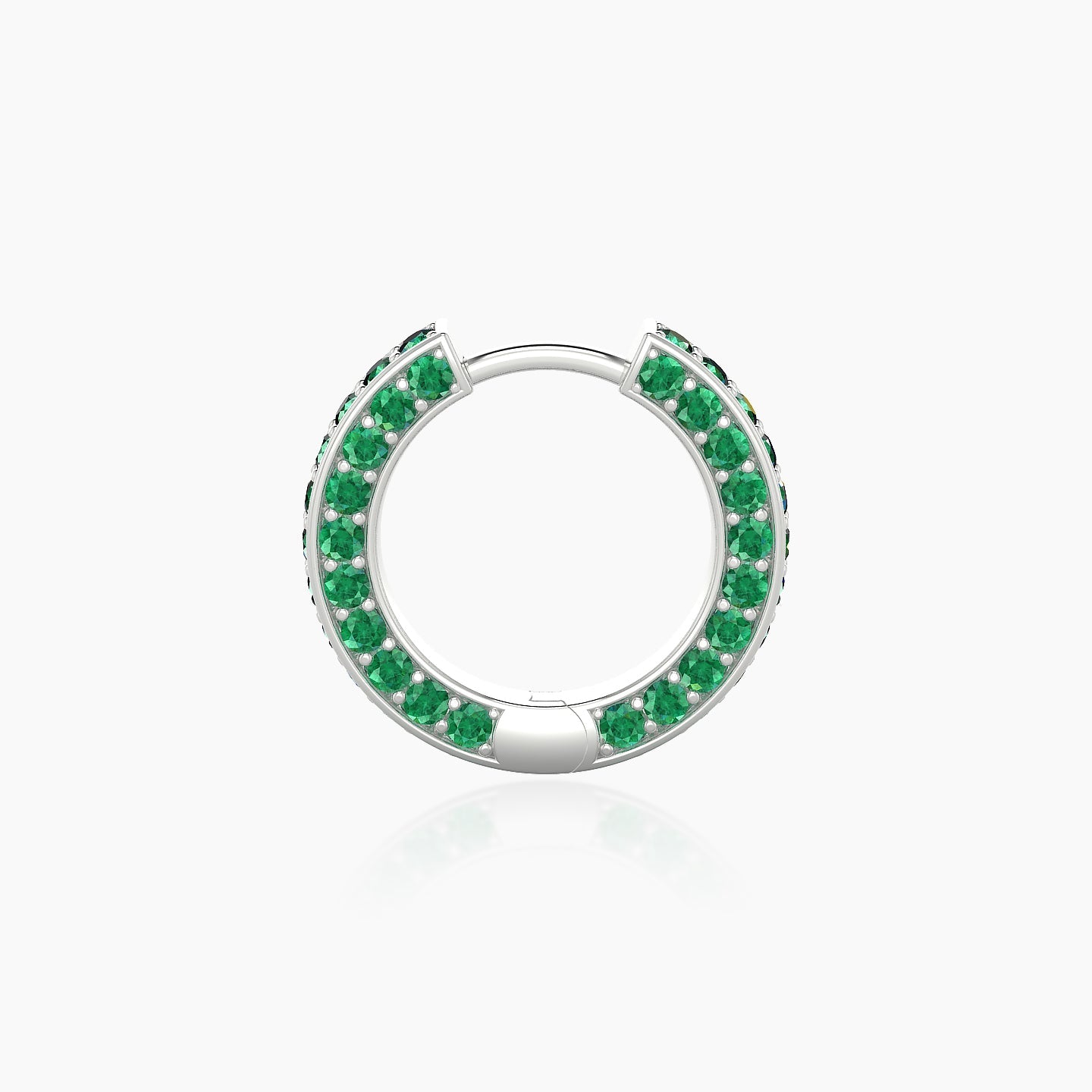 Damia | 18k White Gold 8 mm Emerald Hoop Piercing