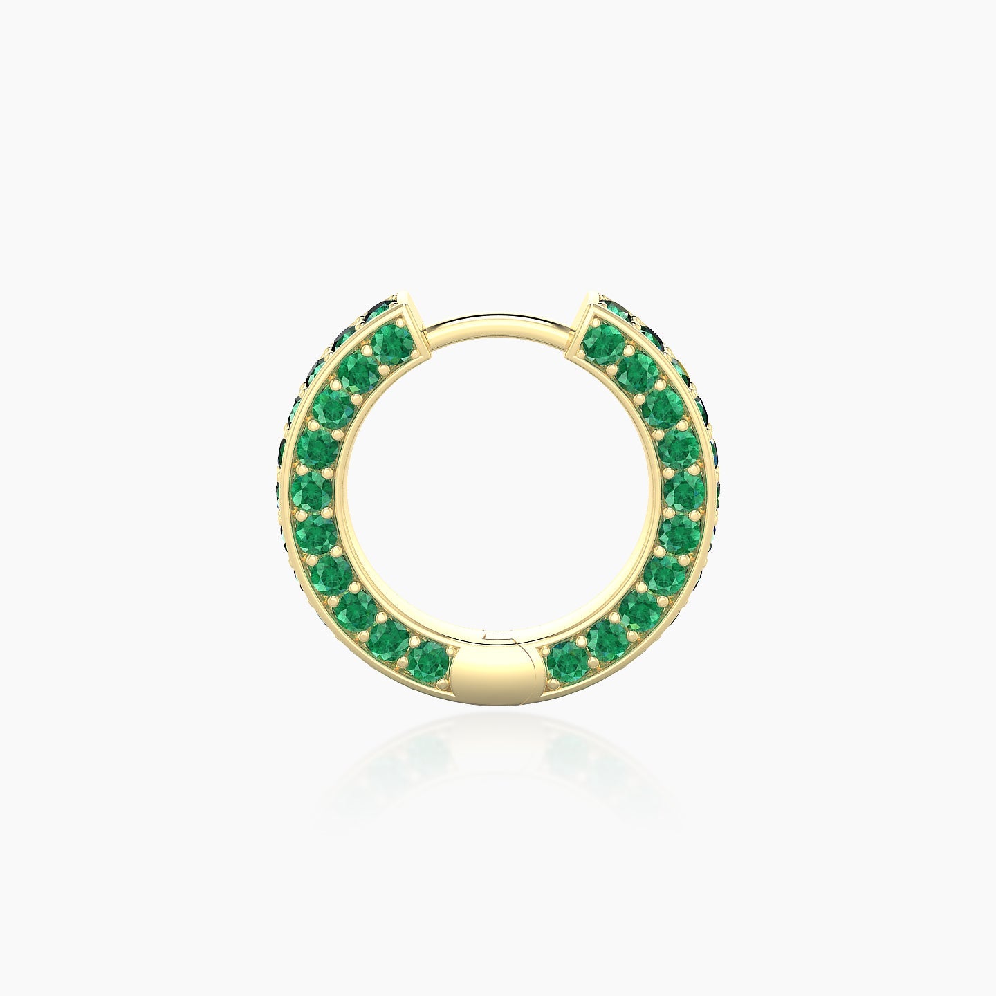 Damia | 18k Yellow Gold 8 mm Emerald Hoop Piercing