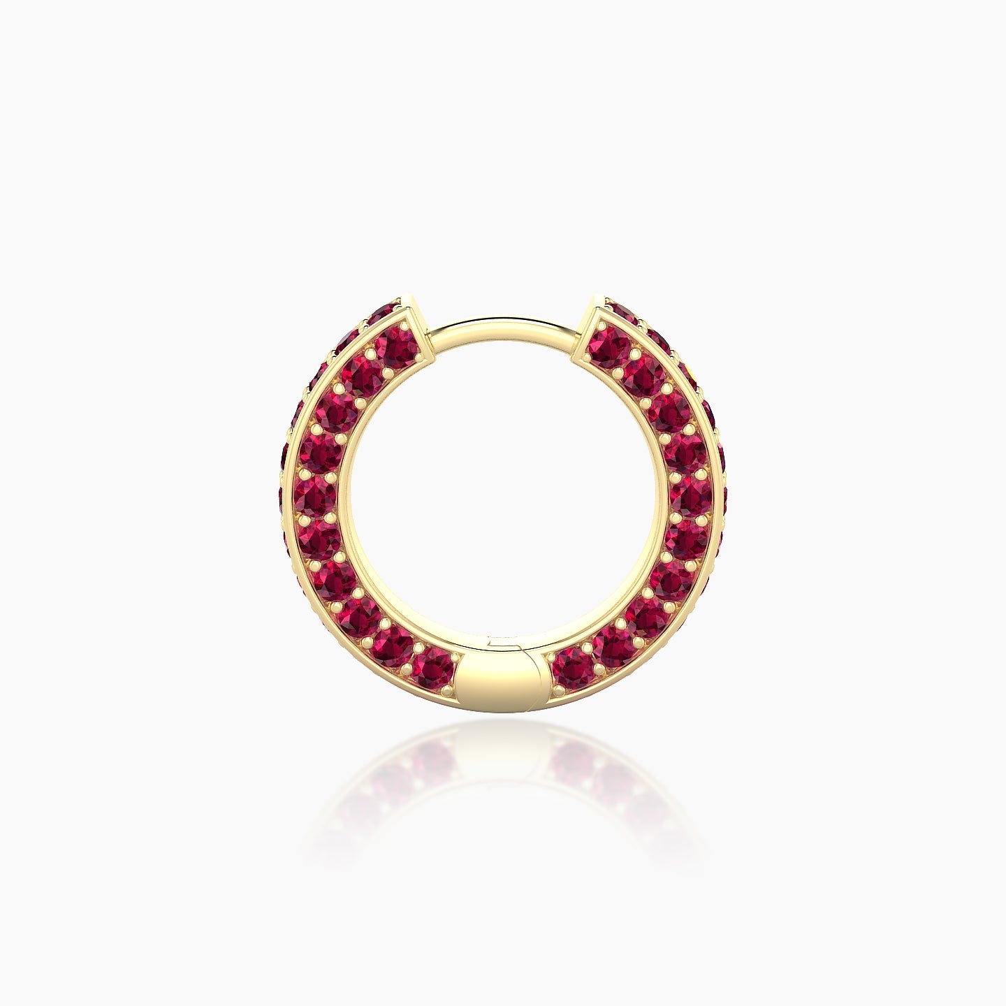 Damia | 18k Yellow Gold 8 mm Ruby Hoop Piercing