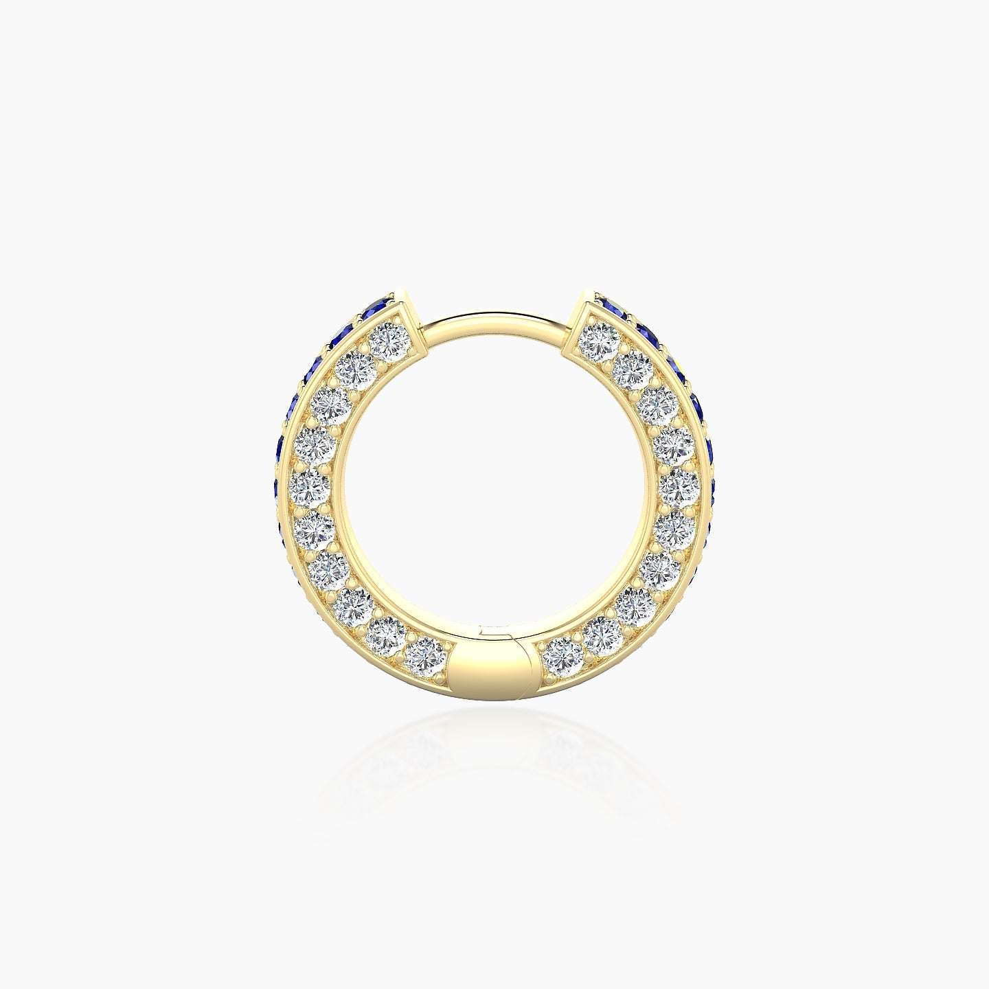 Damia | 18k Yellow Gold 8 mm Sapphire & Diamond Hoop Piercing