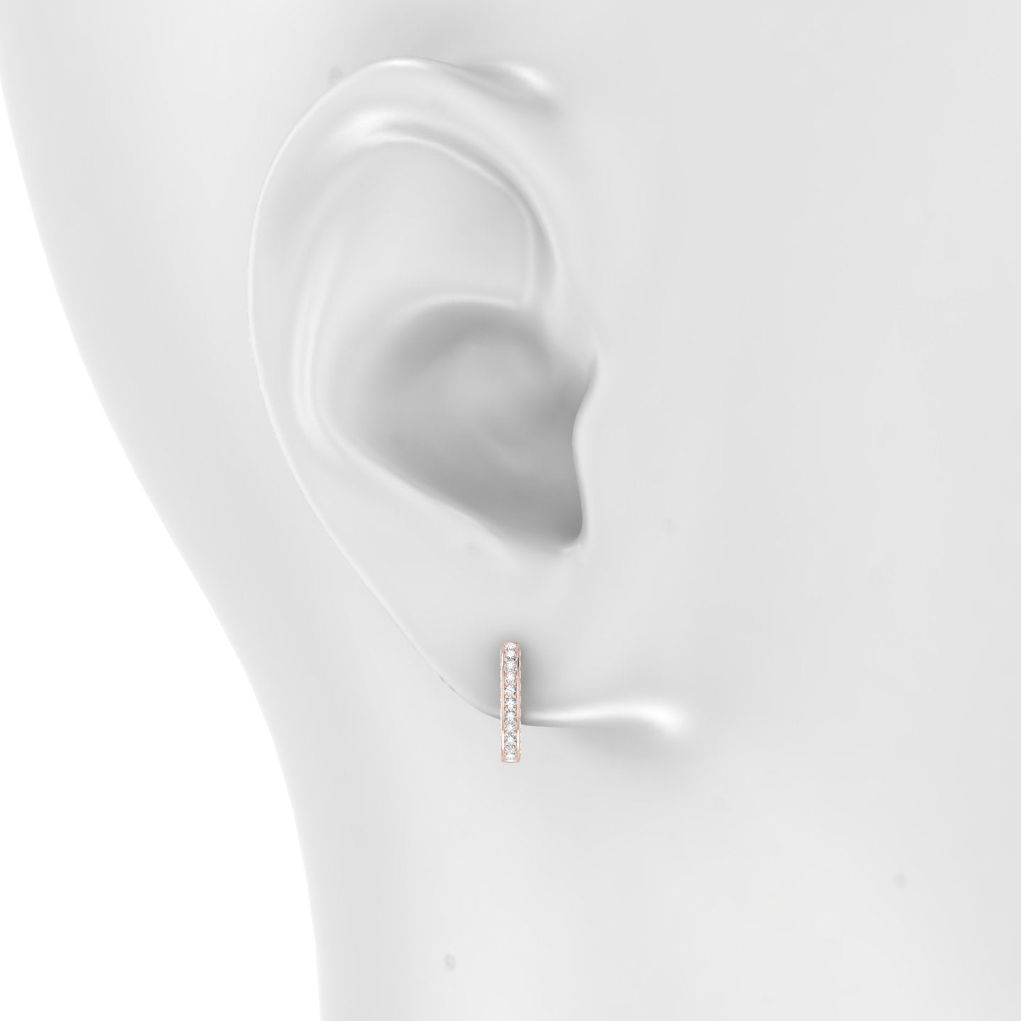 Damia | 18k Rose Gold 8 mm Diamond Hoop Piercing