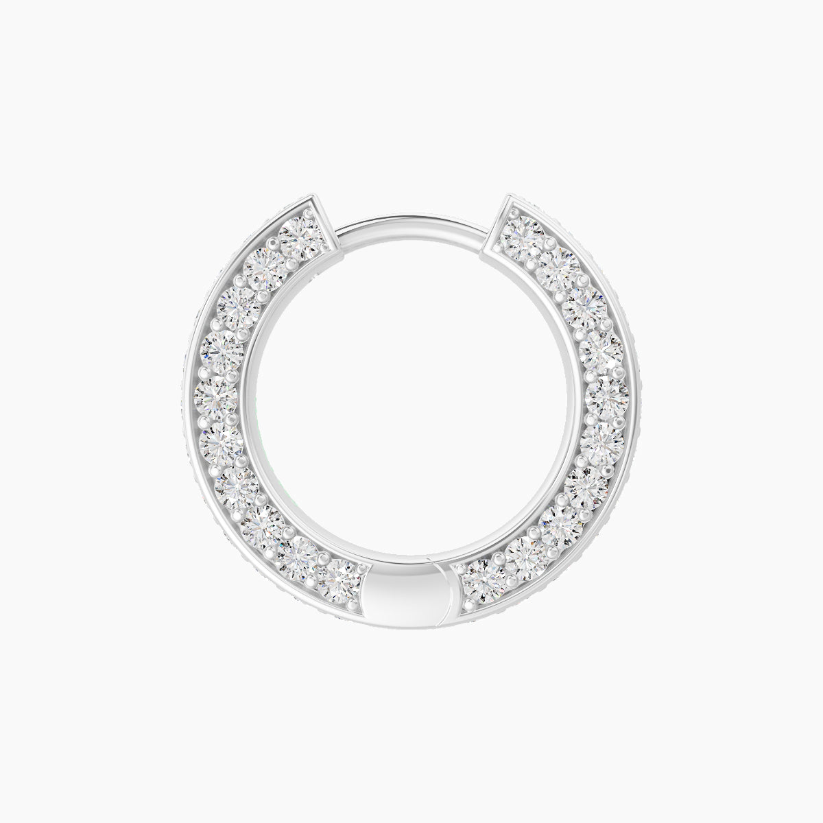 Damia | 18k White Gold 8 mm Diamond Nose Ring Piercing