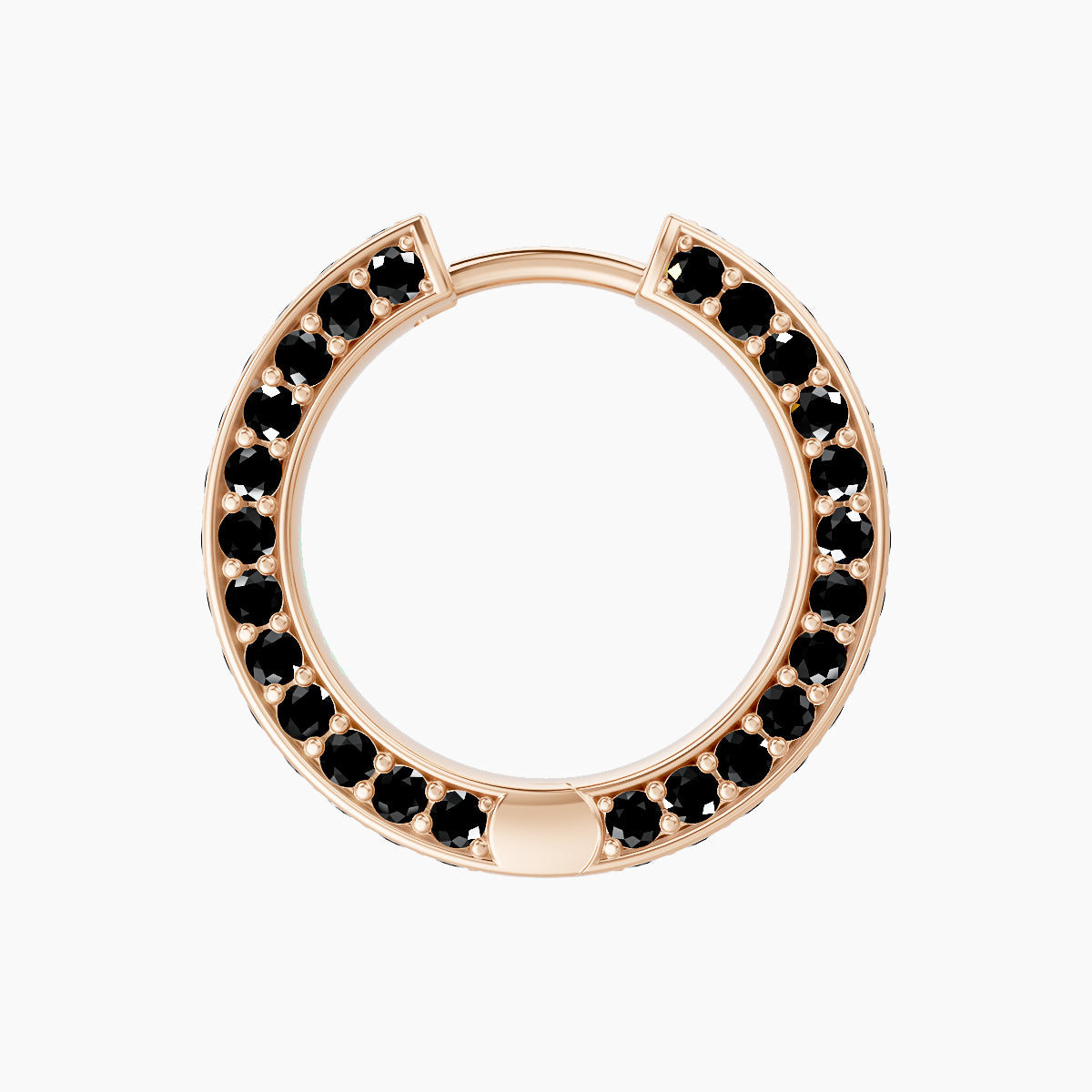 Damia | 18k Rose Gold 9.5 mm Black Diamond Hoop Piercing