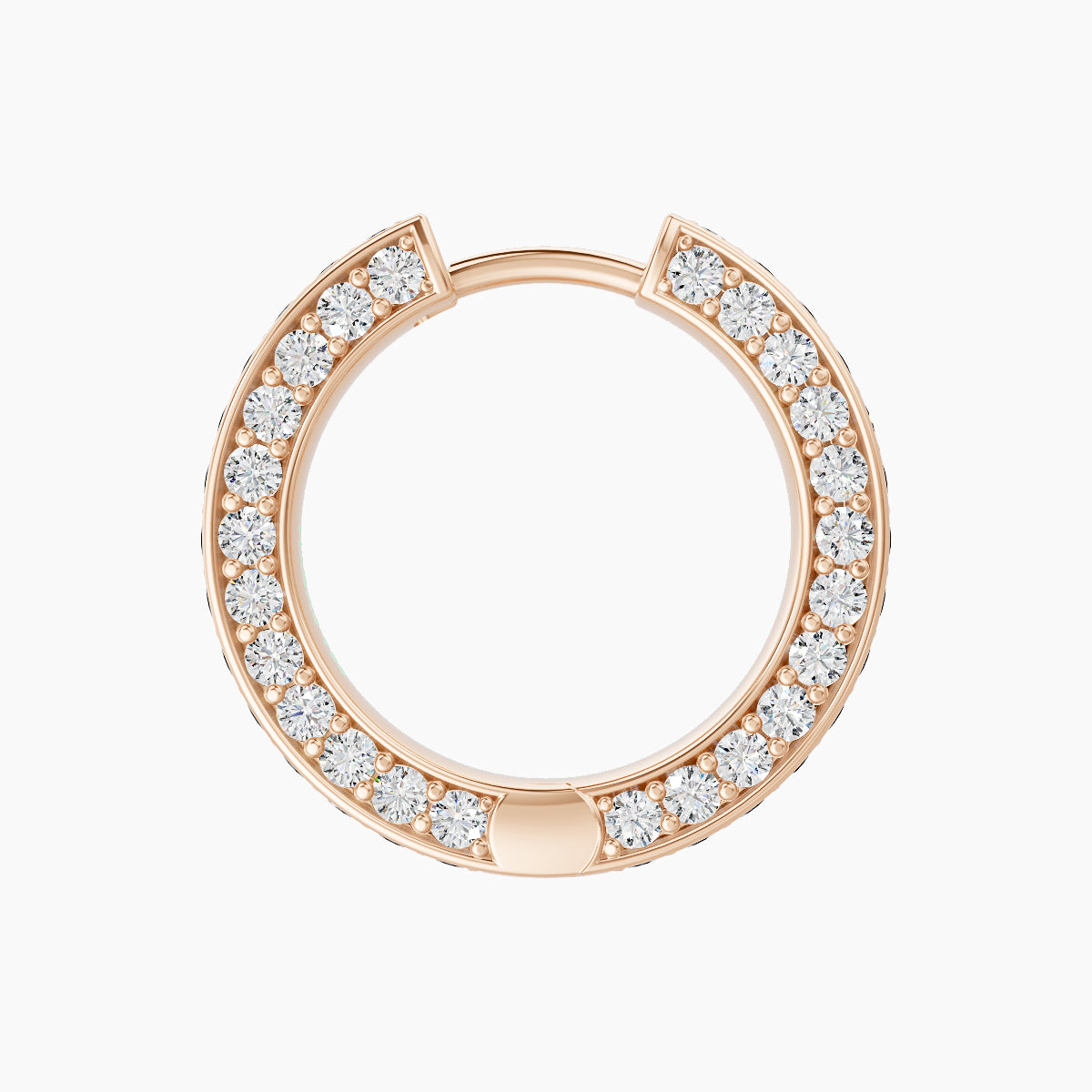 Damia | 18k Rose Gold 9.5 mm Black Diamond & Diamond Hoop Piercing
