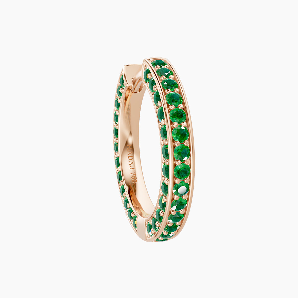 Damia | 18k Rose Gold 9.5 mm Emerald Hoop Piercing