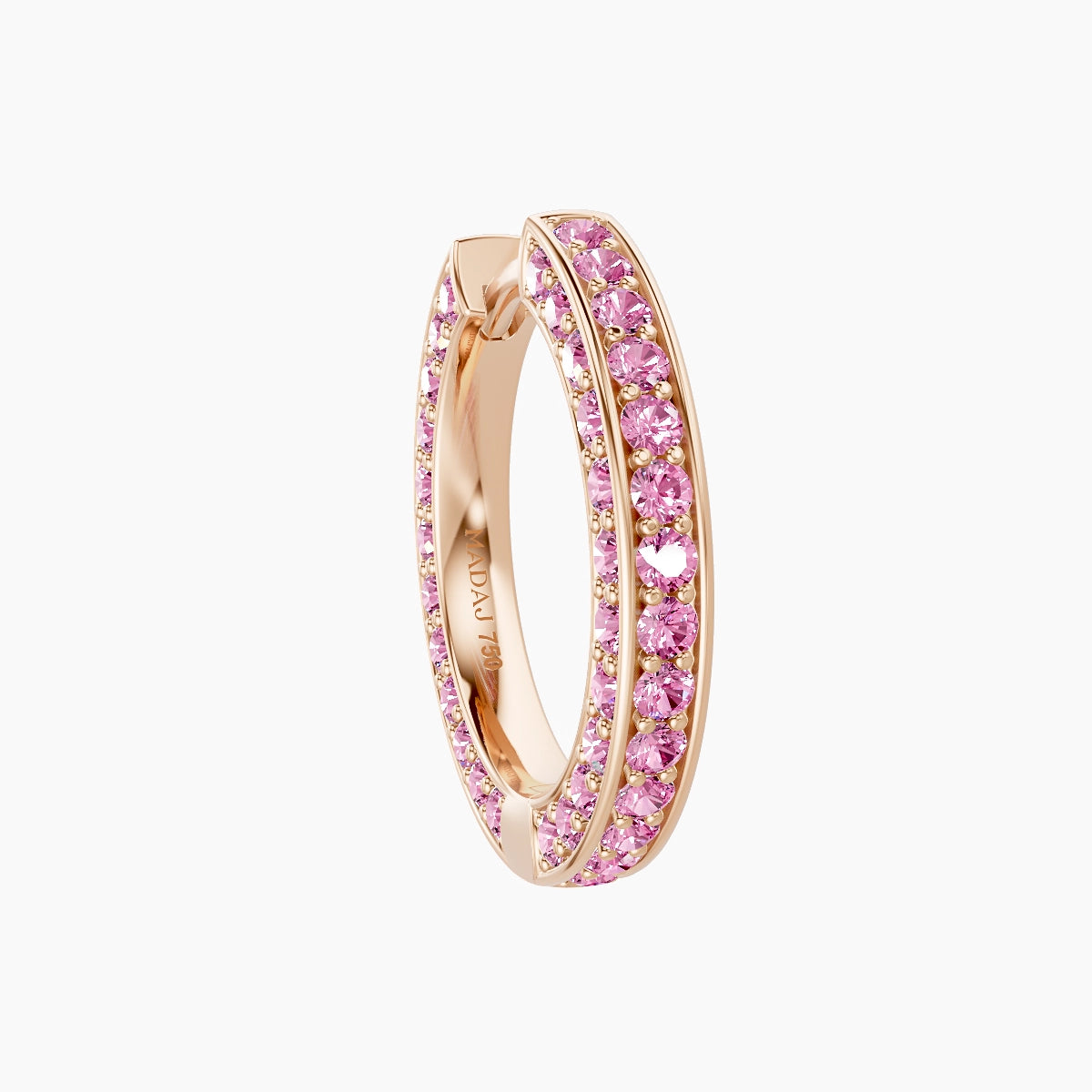 Damia | 18k Rose Gold 9.5 mm Pink Sapphire Hoop Piercing
