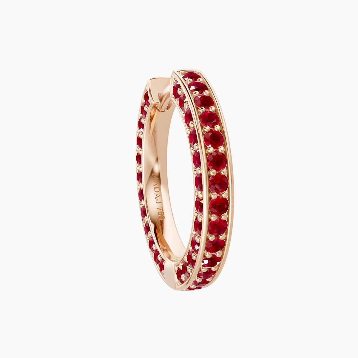 Damia | 18k Rose Gold 9.5 mm Ruby Hoop Piercing