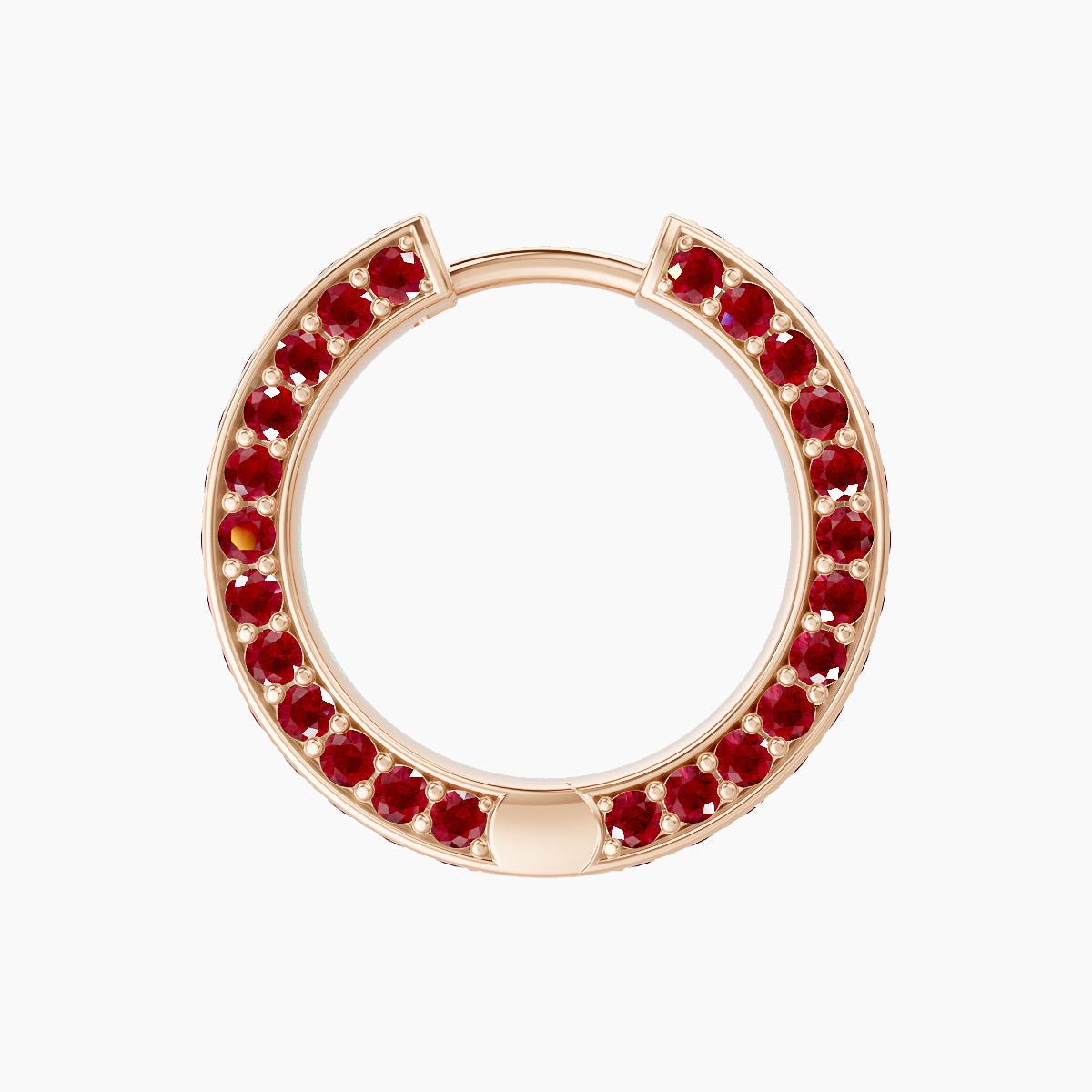 Damia | 18k Rose Gold 9.5 mm Ruby Hoop Piercing
