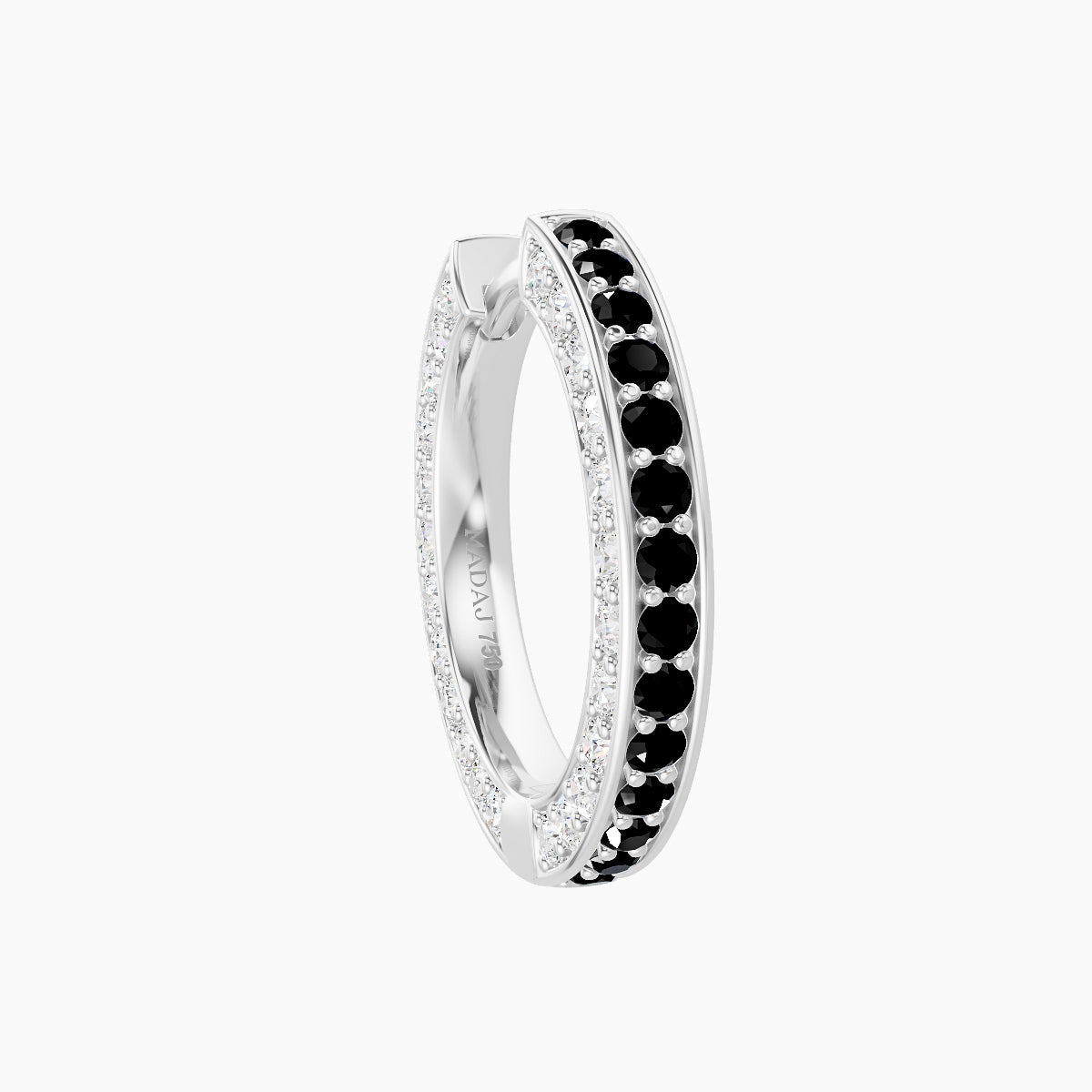 Damia | 18k White Gold 9.5 mm Black Diamond & Diamond Hoop Piercing