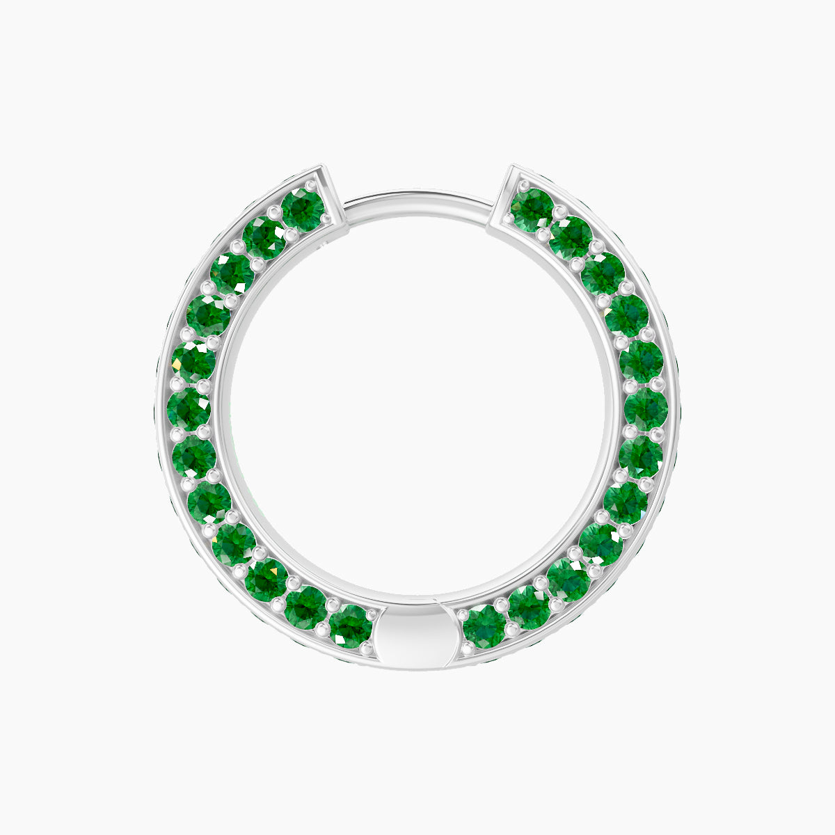 Damia | 18k White Gold 9.5 mm Emerald Hoop Piercing