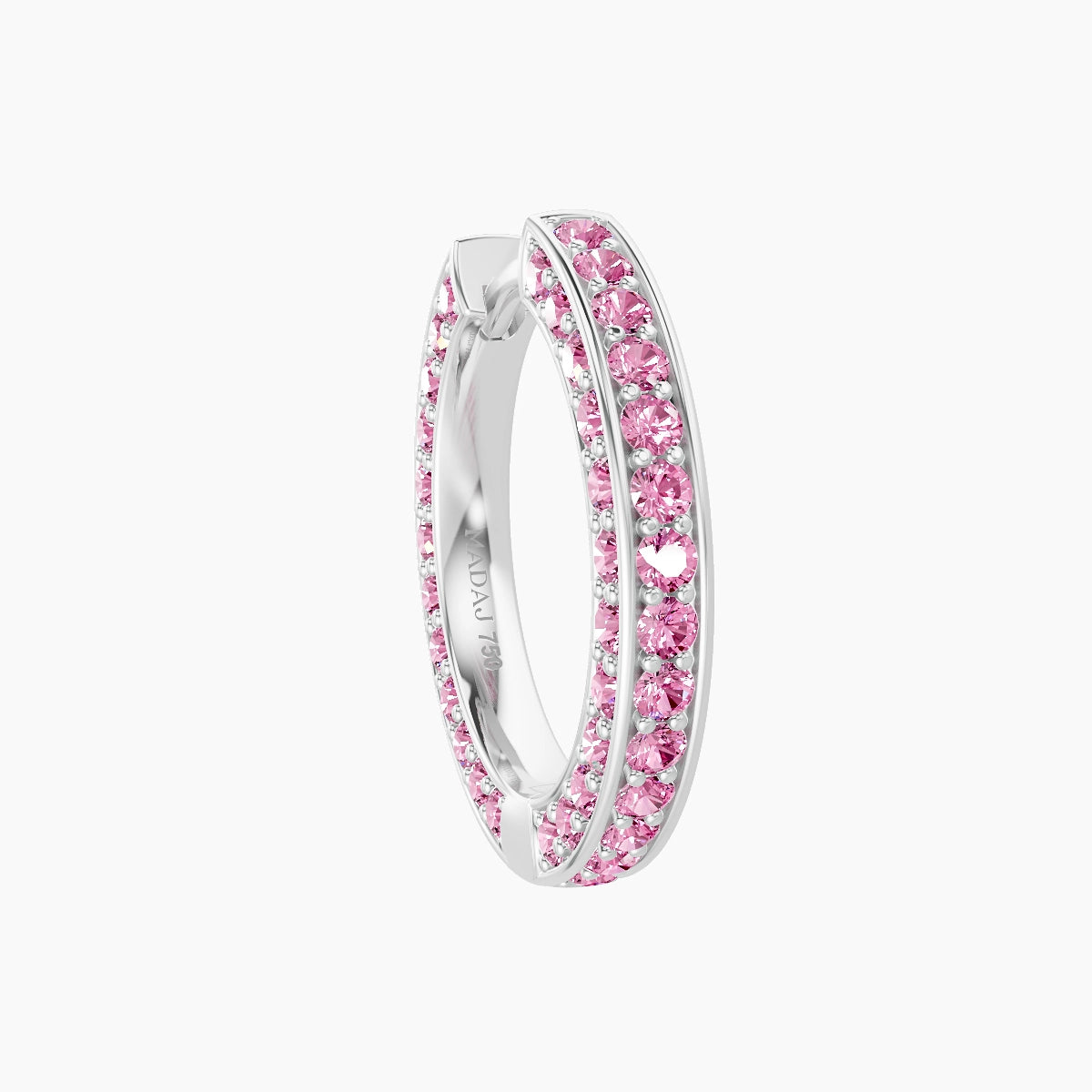 Damia | 18k White Gold 9.5 mm Pink Sapphire Hoop Piercing
