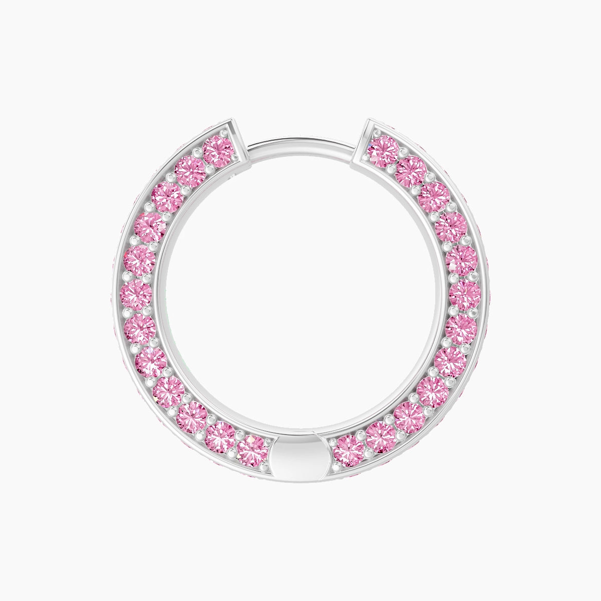 Damia | 18k White Gold 9.5 mm Pink Sapphire Hoop Piercing