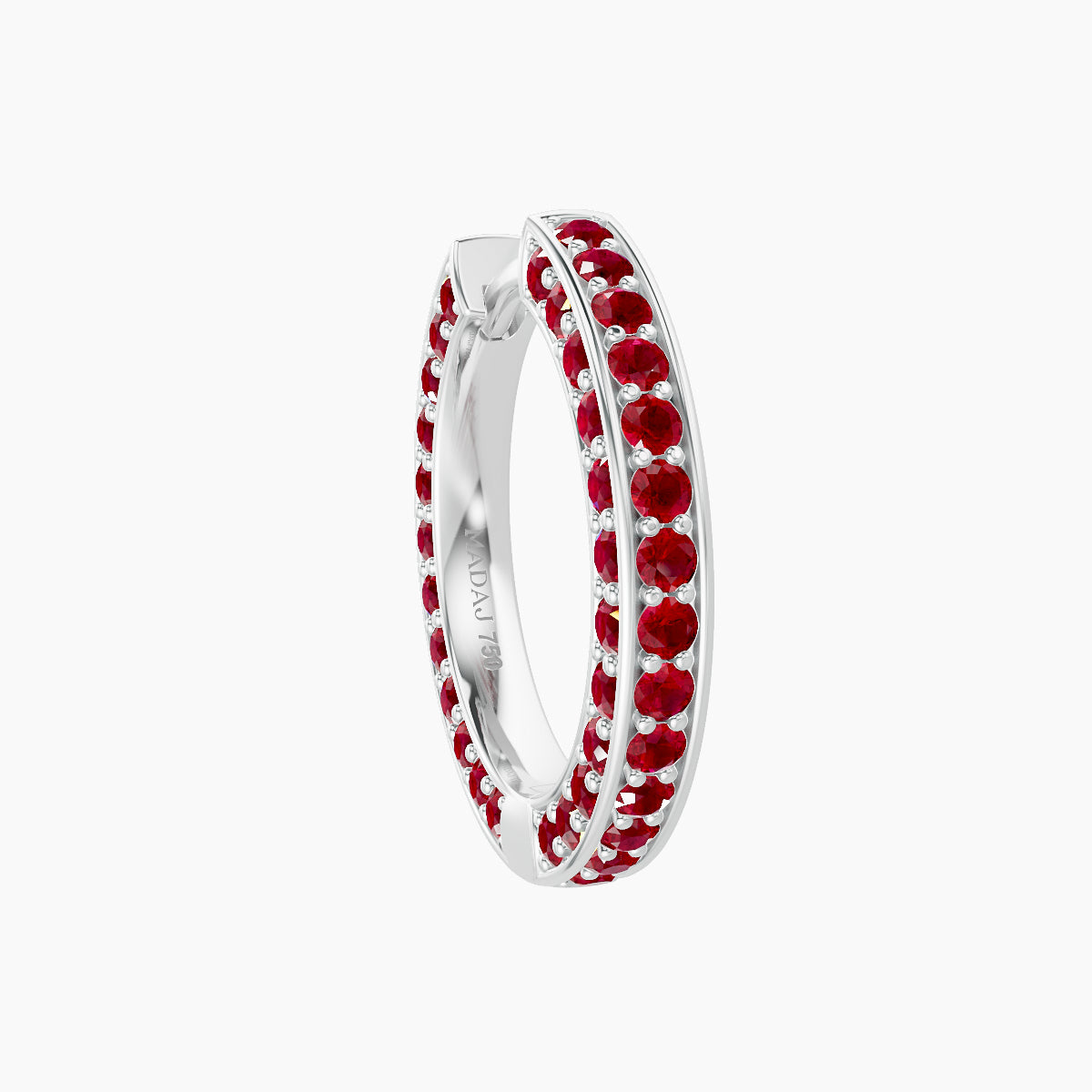 Damia | 18k White Gold 9.5 mm Ruby Hoop Piercing