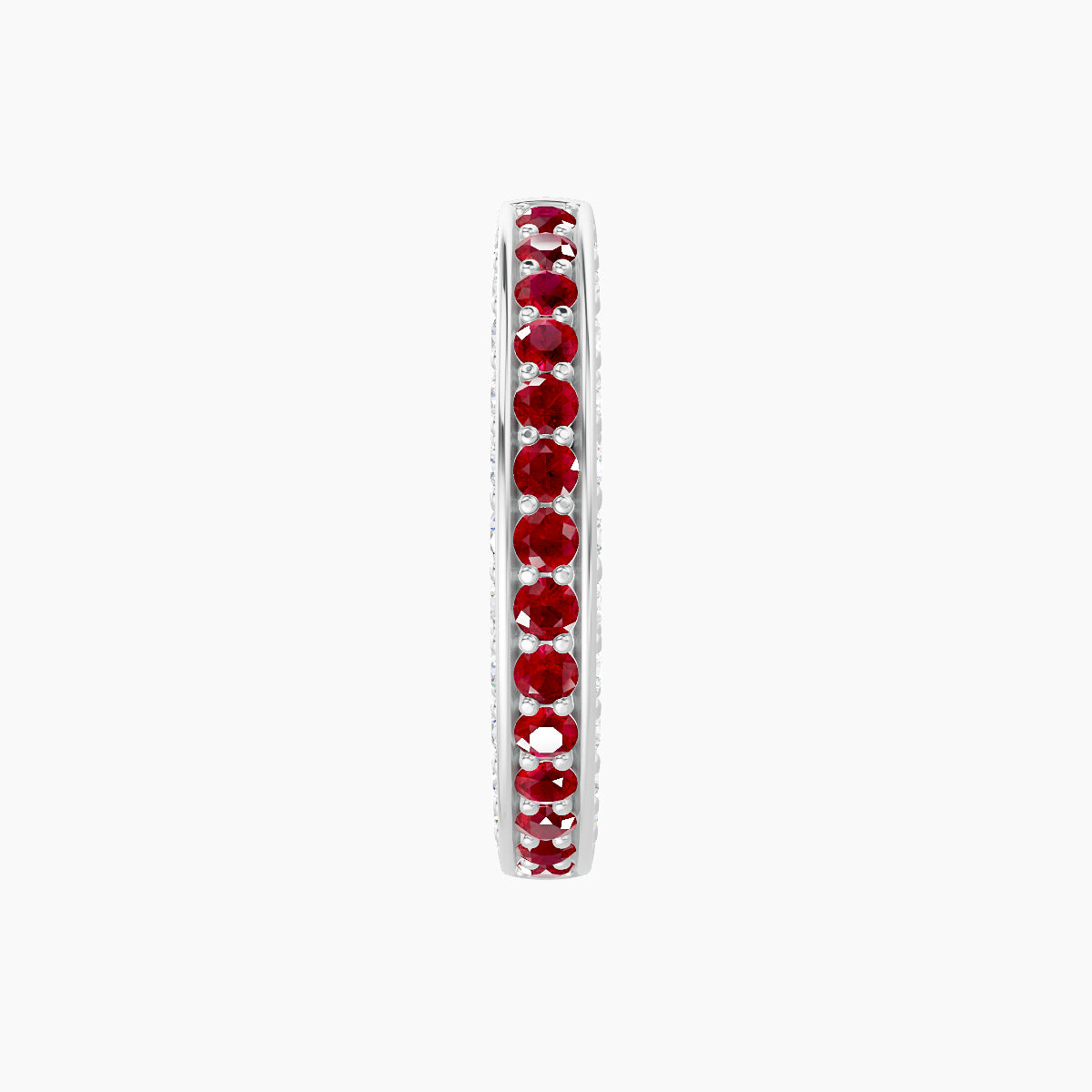Damia | 18k White Gold 9.5 mm Ruby & Diamond Hoop Piercing