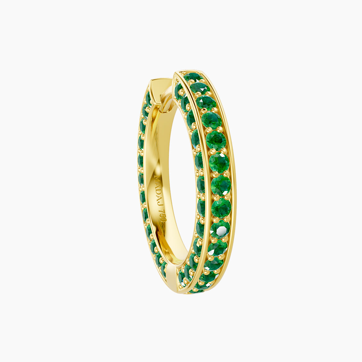 Damia | 18k Yellow Gold 9.5 mm Emerald Hoop Piercing