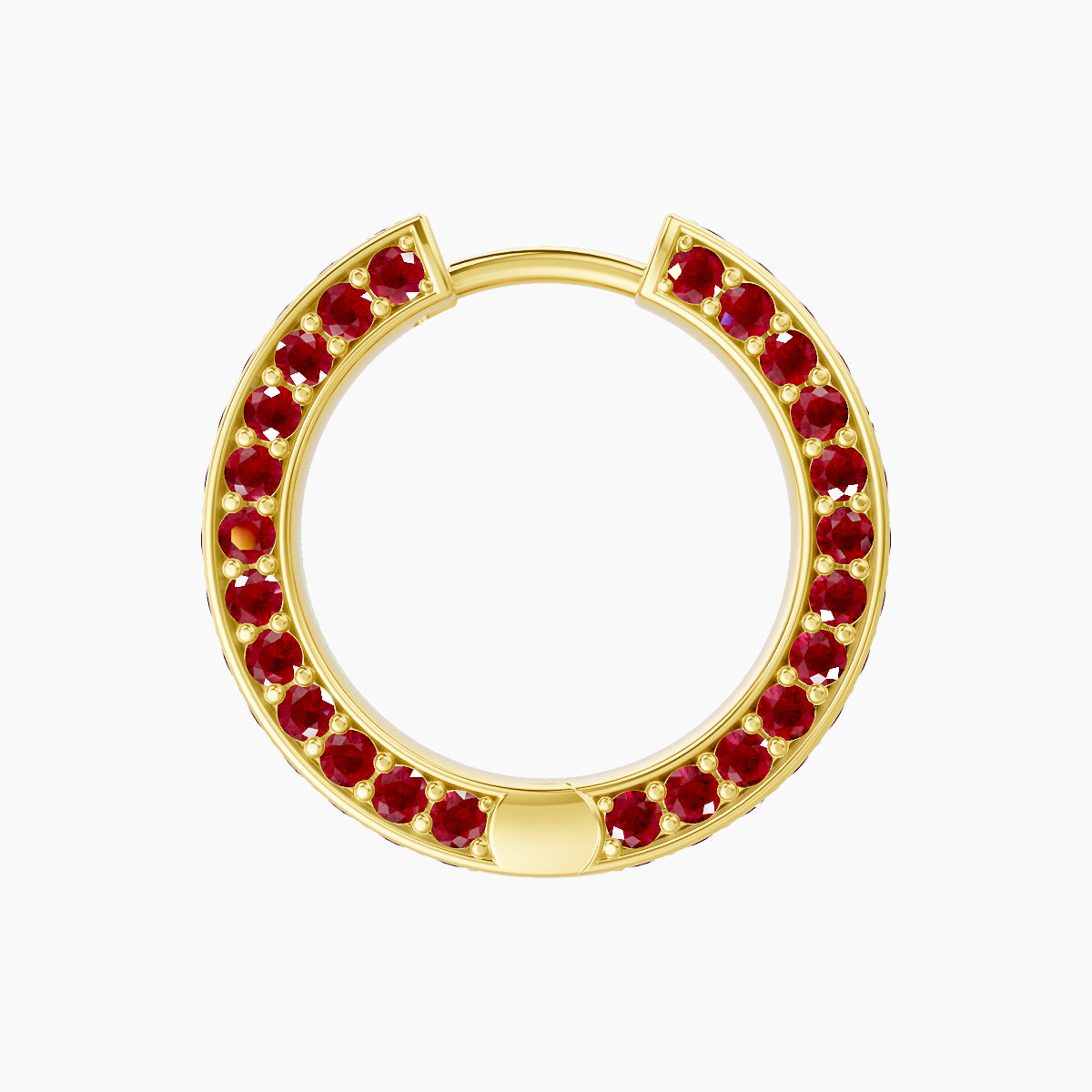 Damia | 18k Yellow Gold 9.5 mm Ruby Hoop Piercing
