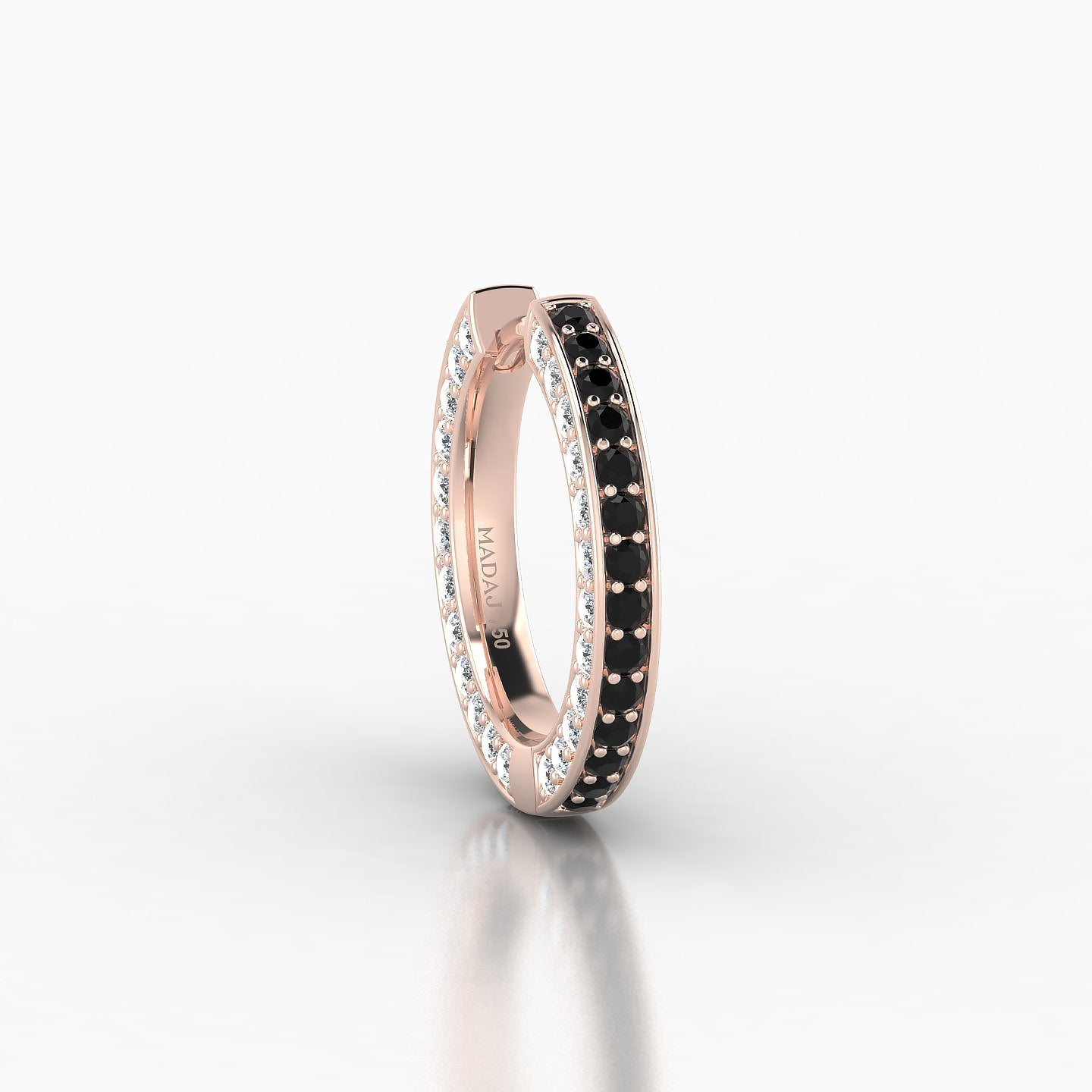 Damia | 18k Rose Gold 9.5 mm Black Diamond & Diamond Hoop Piercing