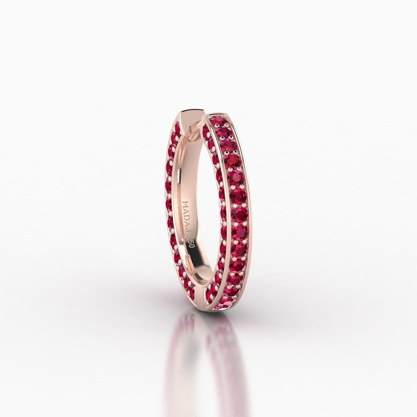 Damia | 18k Rose Gold 9.5 mm Ruby Hoop Piercing