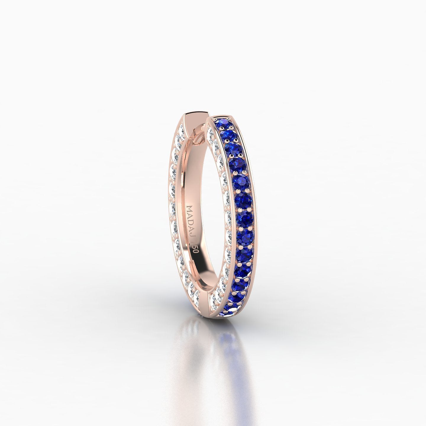 Damia | 18k Rose Gold 9.5 mm Sapphire & Diamond Hoop Piercing