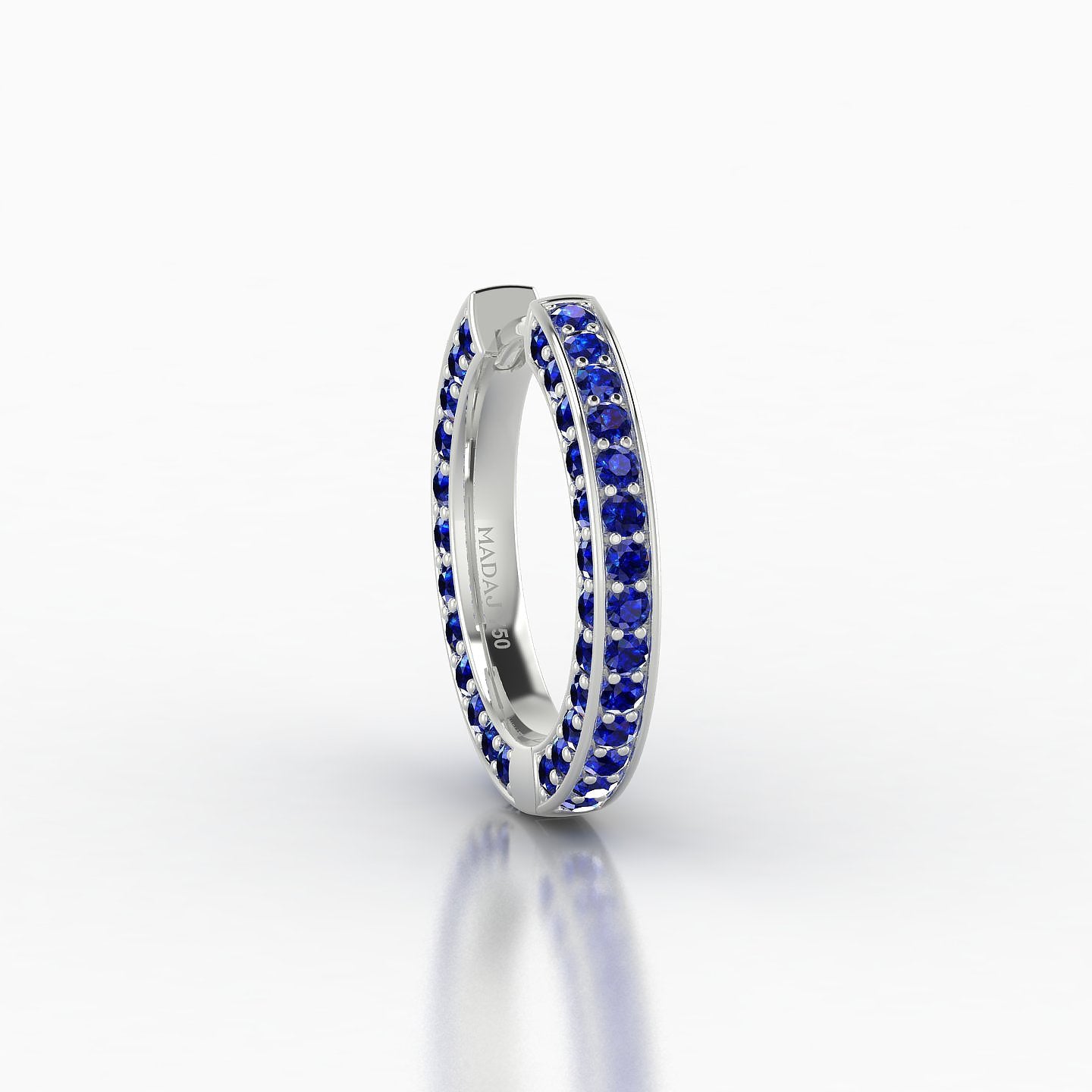 Damia | 18k White Gold 9.5 mm Sapphire Hoop Piercing