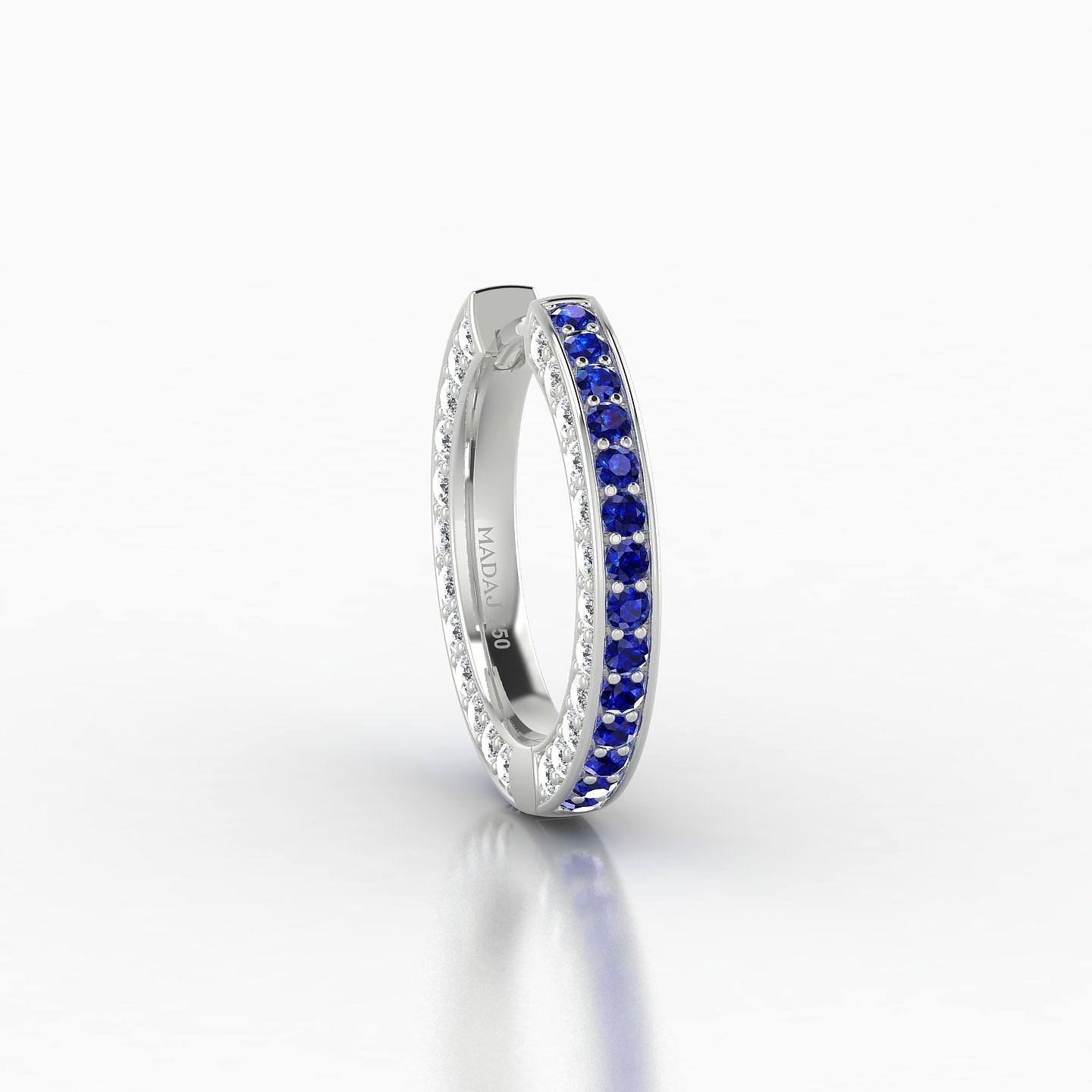 Damia | 18k White Gold 9.5 mm Sapphire & Diamond Hoop Piercing