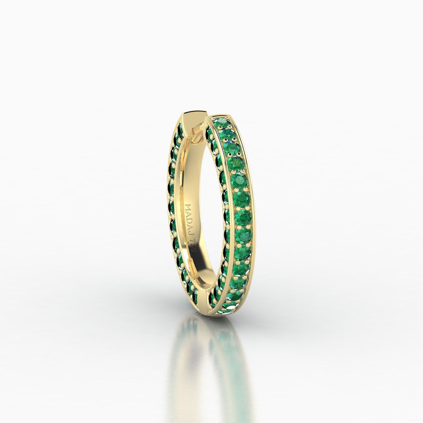 Damia | 18k Yellow Gold 9.5 mm Emerald Hoop Piercing