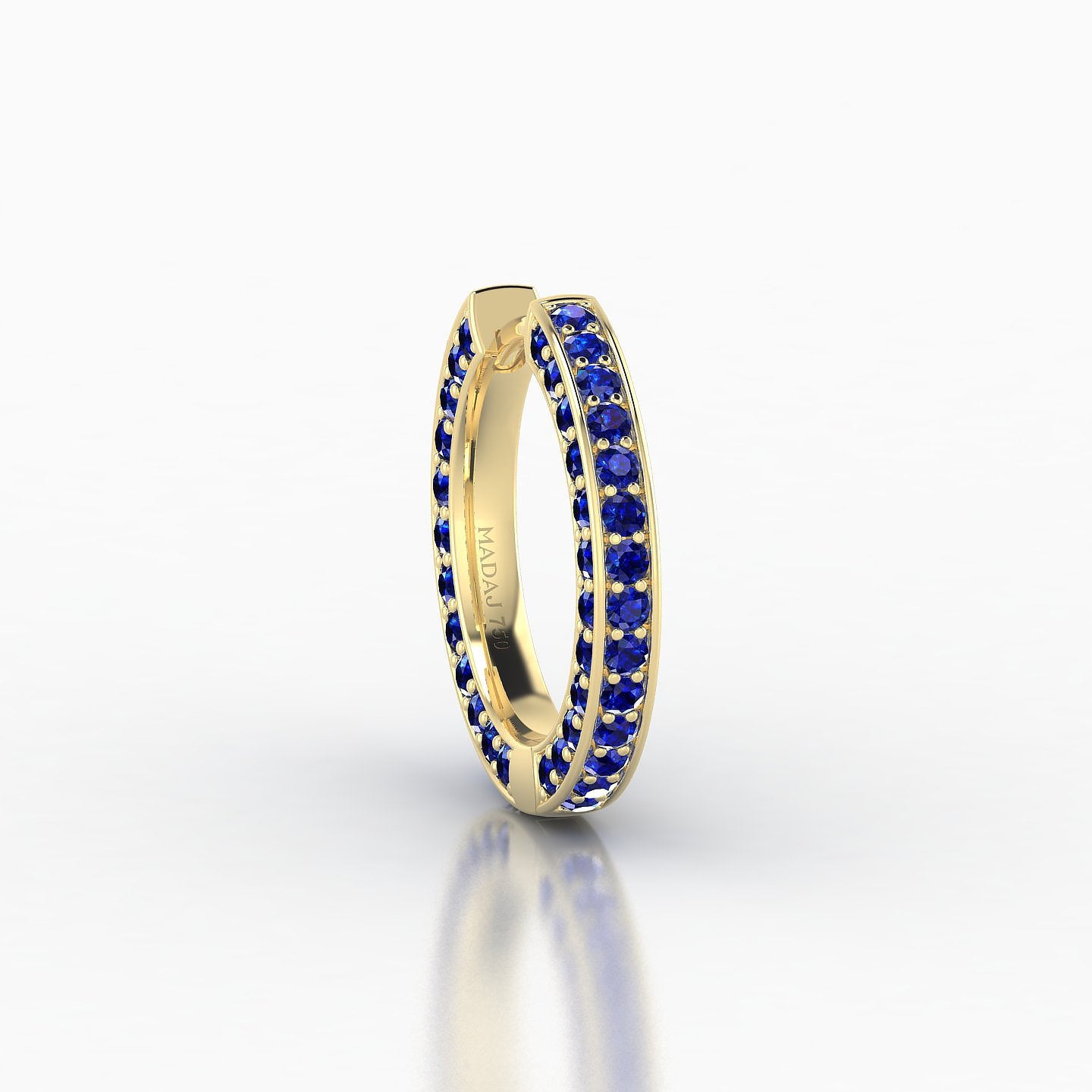 Damia | 18k Yellow Gold 9.5 mm Sapphire Hoop Piercing