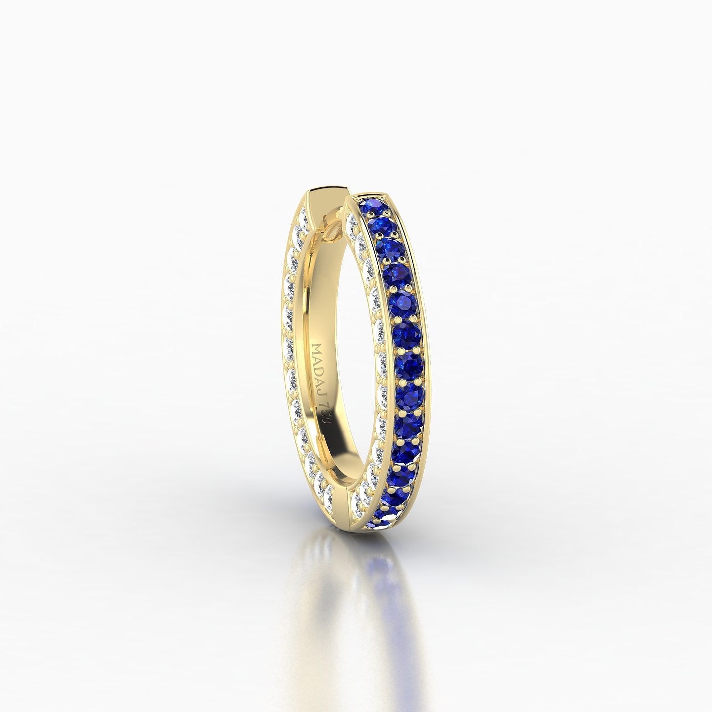 Damia | 18k Yellow Gold 9.5 mm Sapphire & Diamond Hoop Piercing