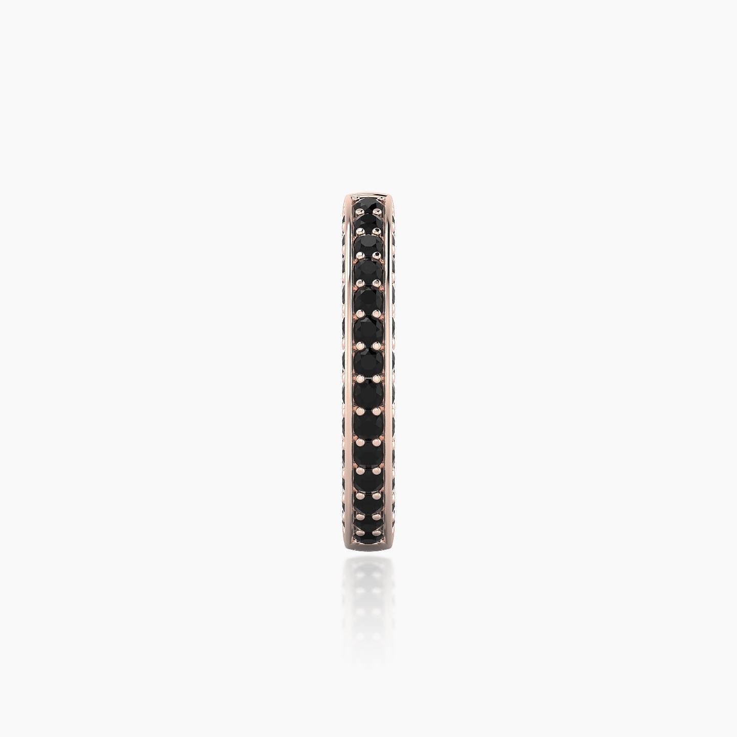 Damia | 18k Rose Gold 9.5 mm Black Diamond Hoop Piercing