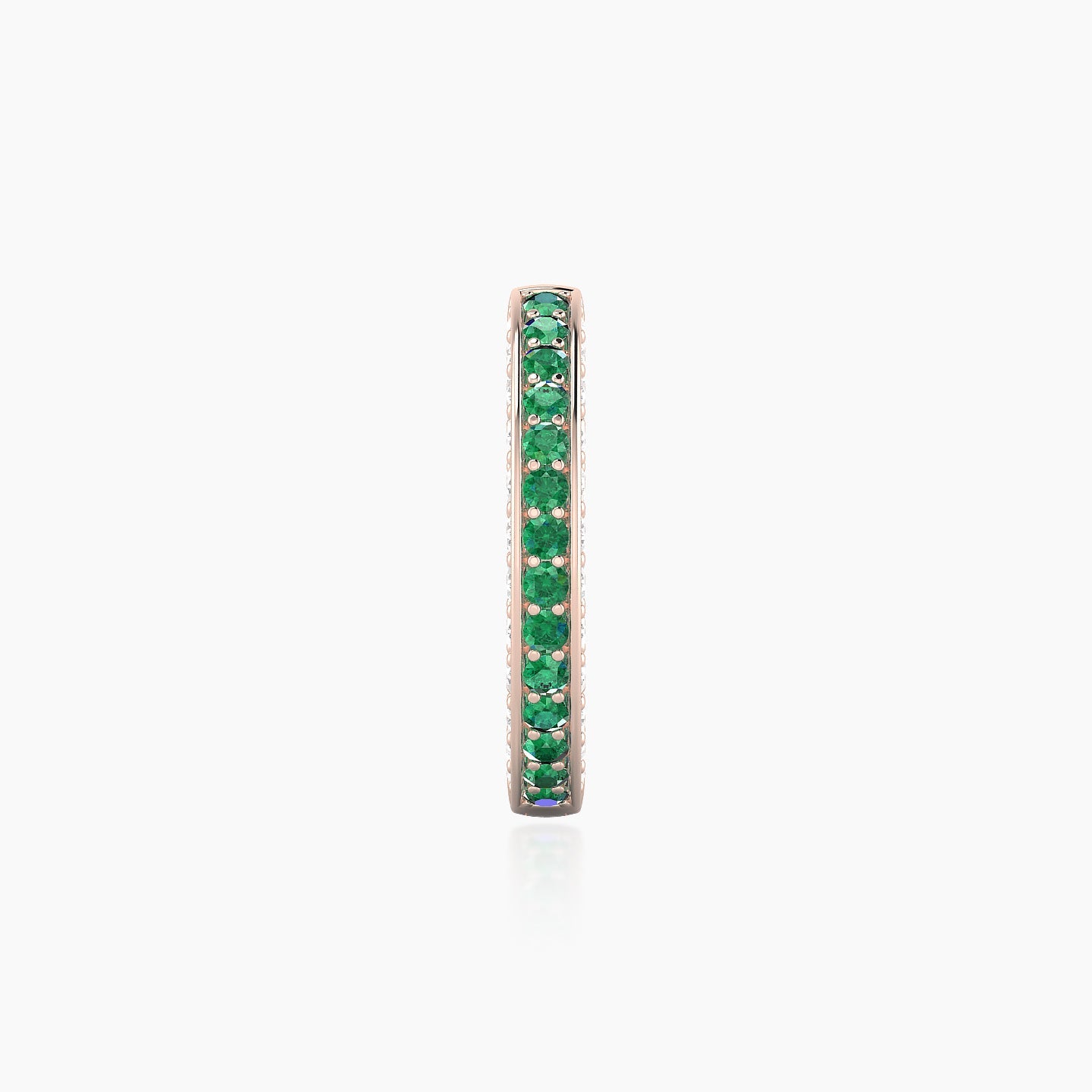 Damia | 18k Rose Gold 9.5 mm Emerald & Diamond Hoop Piercing